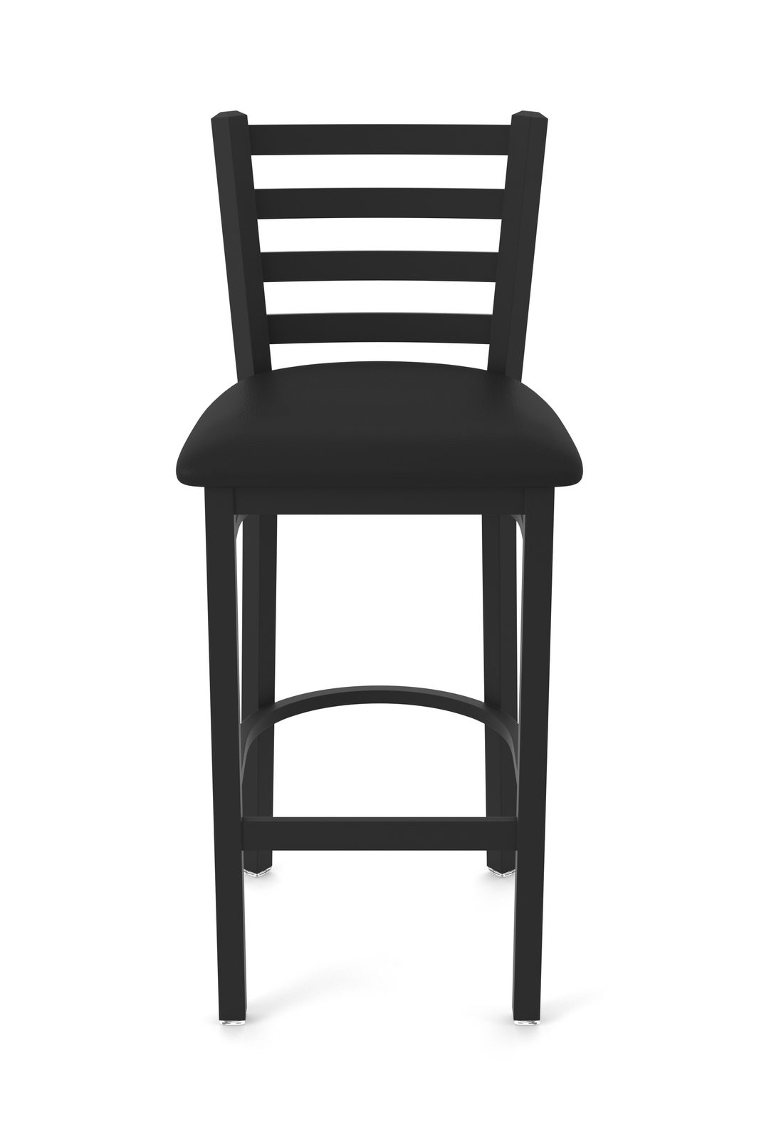 30-Inch Ladder Back Bar Stool with Steel Frame, Black Wrinkle Finish, and Black Vinyl Seat 4 30-Inch Ladder Back Bar Stool with Steel Frame, Black Wrinkle Finish, and Black Vinyl Seat - Image 4