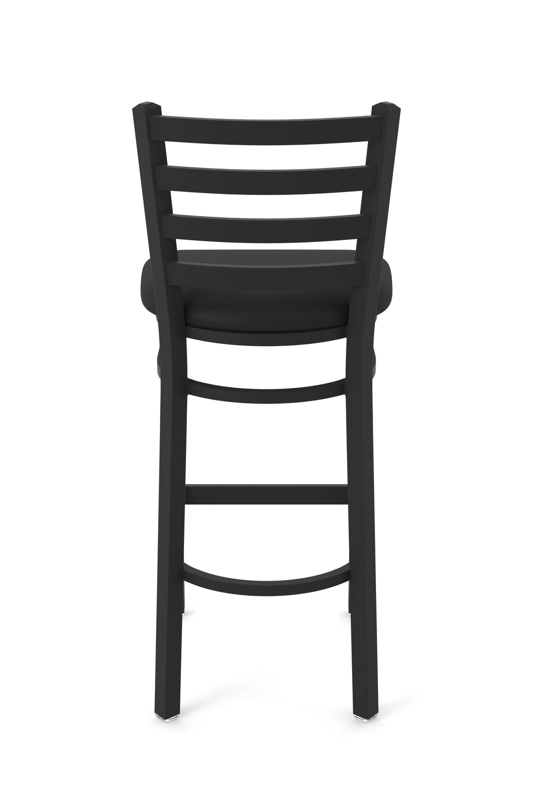 30-Inch Ladder Back Bar Stool with Steel Frame, Black Wrinkle Finish, and Black Vinyl Seat 5 30-Inch Ladder Back Bar Stool with Steel Frame, Black Wrinkle Finish, and Black Vinyl Seat - Image 5