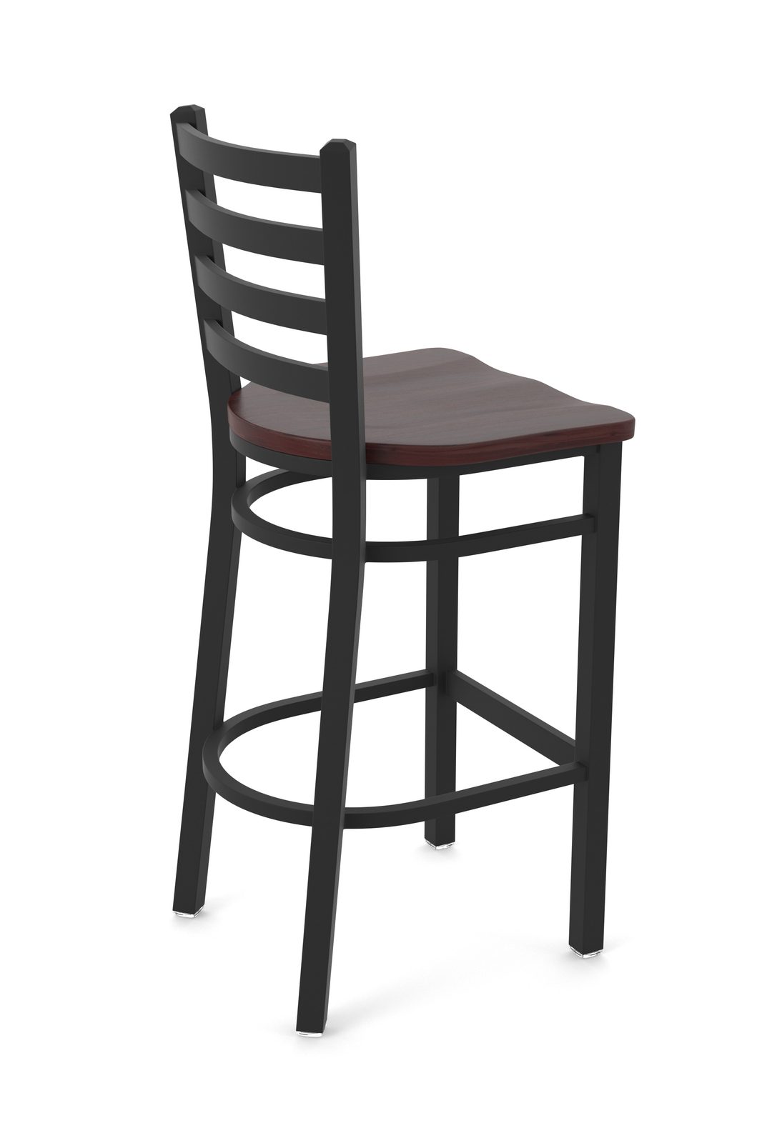 25-Inch Ladder Back Counter Stool with Steel Frame, Black Wrinkle Finish, and Dark Cherry Maple Seat 2 25-Inch Ladder Back Counter Stool with Steel Frame, Black Wrinkle Finish, and Dark Cherry Maple Seat - Image 2