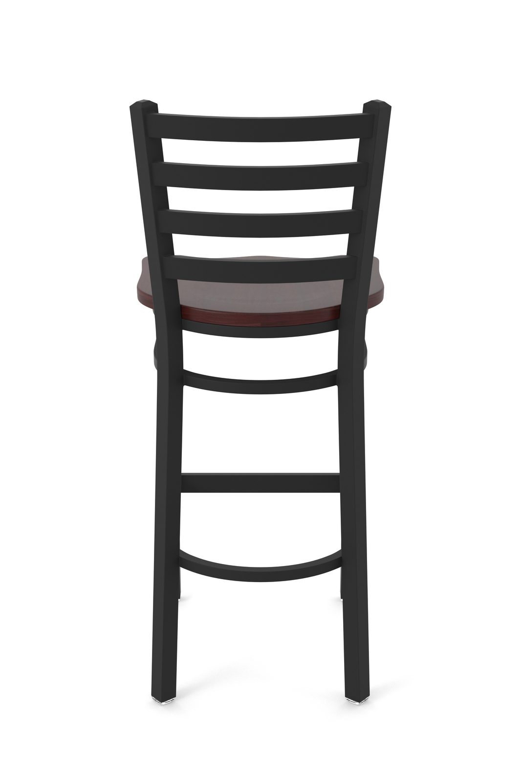 25-Inch Ladder Back Counter Stool with Steel Frame, Black Wrinkle Finish, and Dark Cherry Maple Seat 5 25-Inch Ladder Back Counter Stool with Steel Frame, Black Wrinkle Finish, and Dark Cherry Maple Seat - Image 5