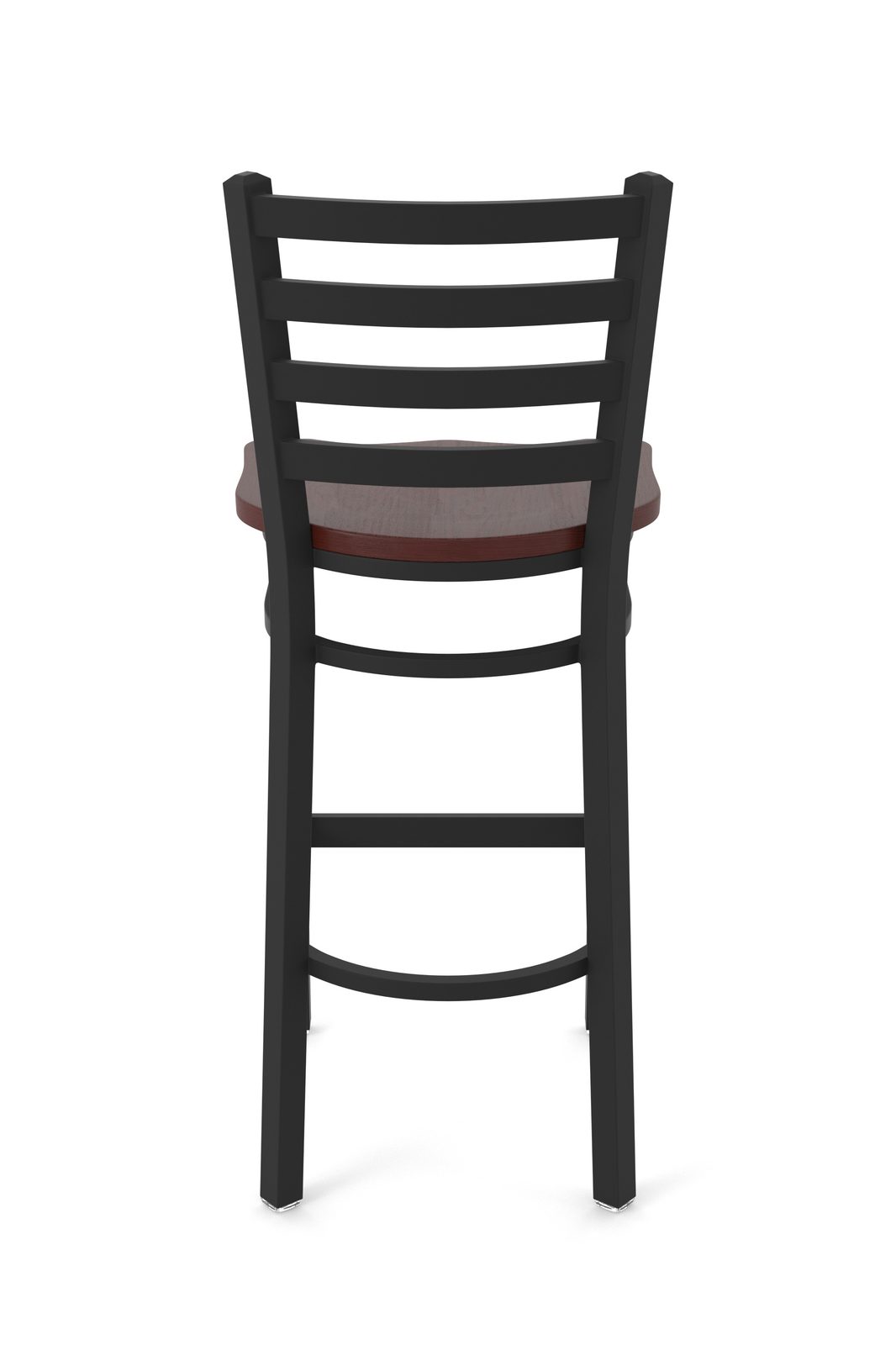 30-Inch Ladder Back Bar Stool with Steel Frame, Black Wrinkle Finish, and Dark Cherry Oak Seat 5 30-Inch Ladder Back Bar Stool with Steel Frame, Black Wrinkle Finish, and Dark Cherry Oak Seat - Image 5