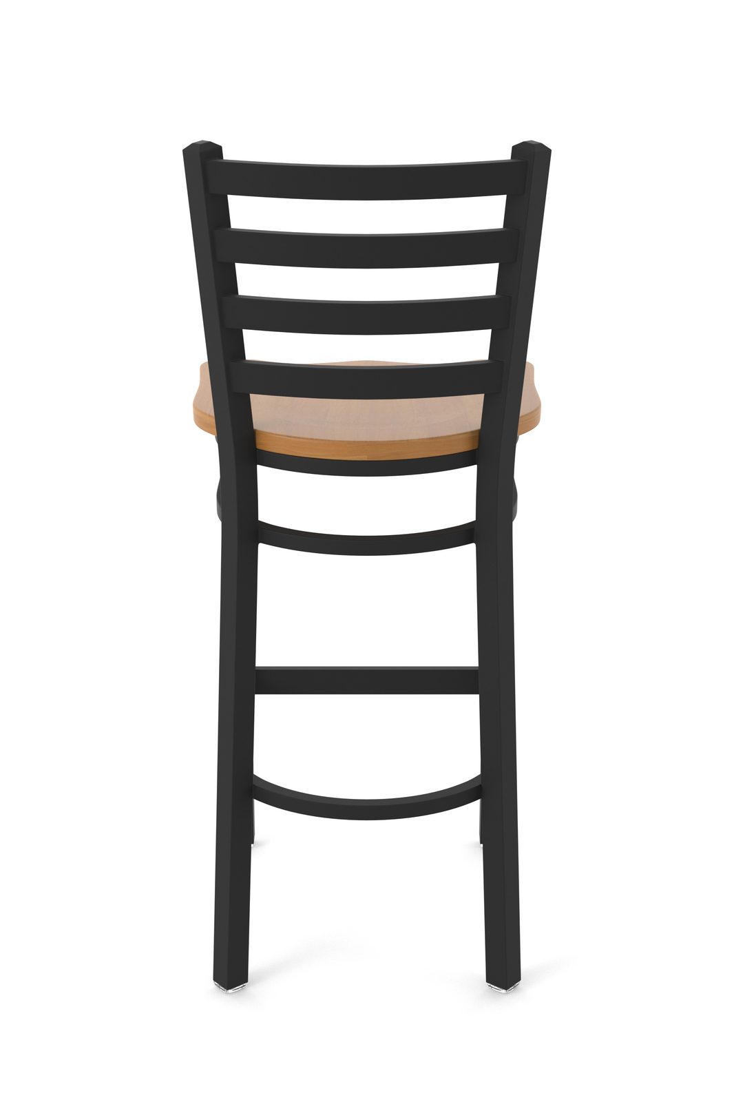 30-Inch Ladder Back Bar Stool with Steel Frame, Black Wrinkle Finish, and Medium Maple Seat 5 30-Inch Ladder Back Bar Stool with Steel Frame, Black Wrinkle Finish, and Medium Maple Seat - Image 5