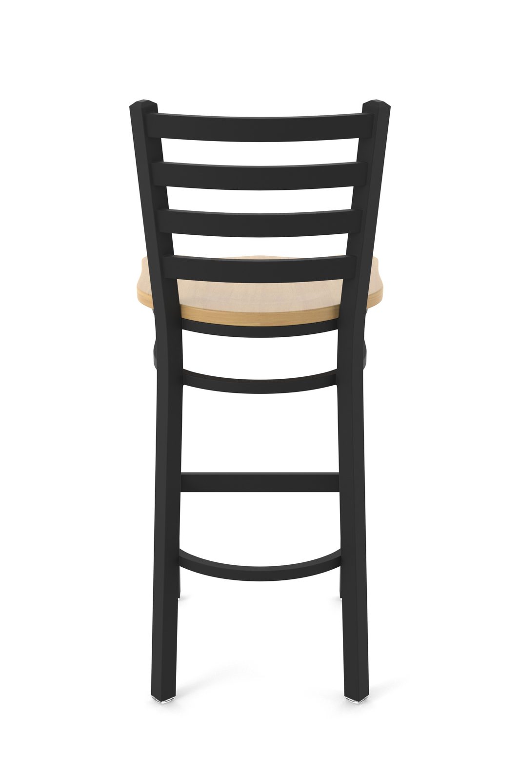 30-Inch Ladder Back Bar Stool with Steel Frame, Black Wrinkle Finish, and Natural Maple Seat 5 30-Inch Ladder Back Bar Stool with Steel Frame, Black Wrinkle Finish, and Natural Maple Seat - Image 5