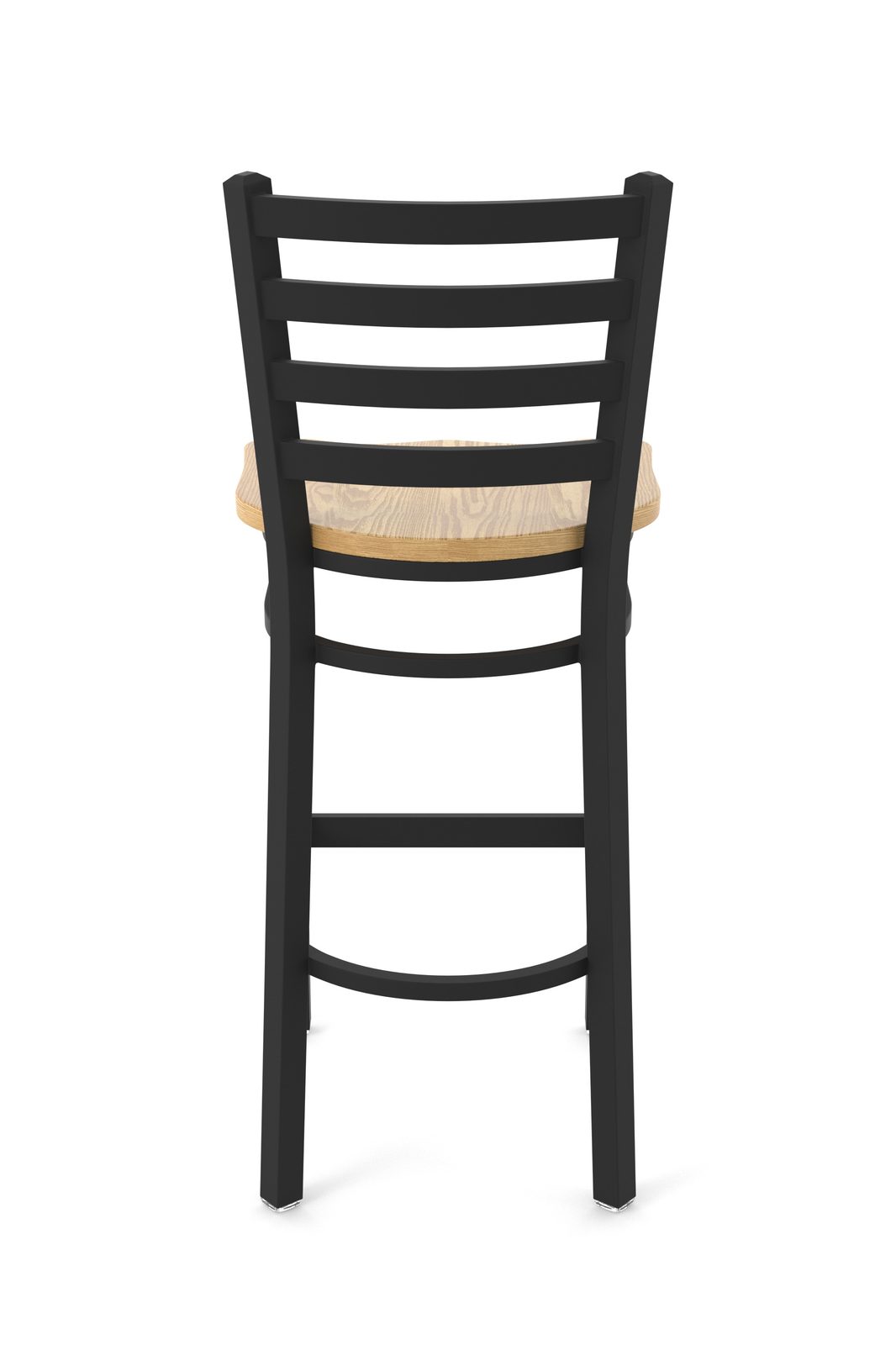 25-Inch Ladder Back Counter Stool with Steel Frame, Black Wrinkle Finish, and Natural Oak Seat 5 25-Inch Ladder Back Counter Stool with Steel Frame, Black Wrinkle Finish, and Natural Oak Seat - Image 5