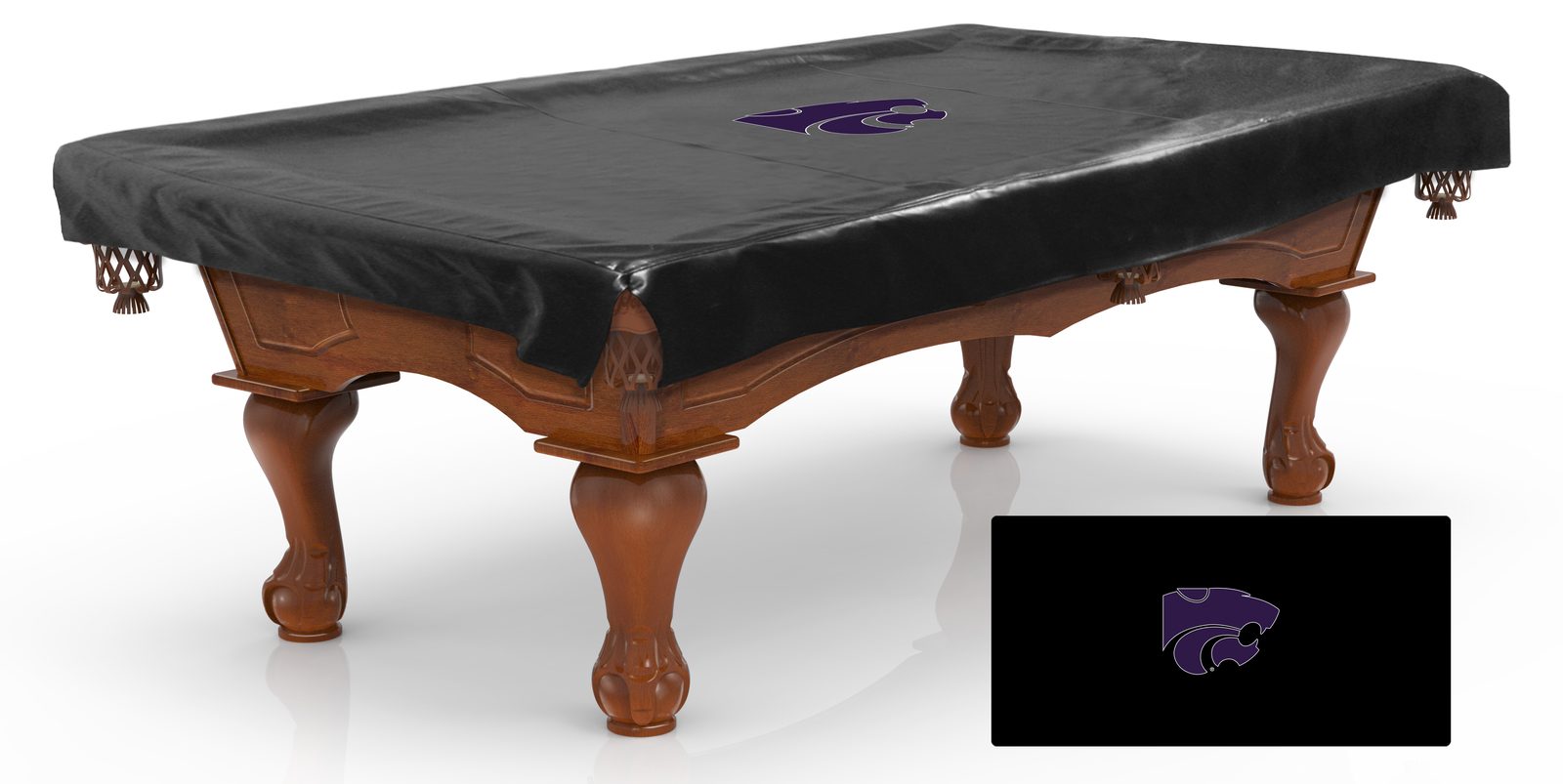 Kansas State University 9-Foot Logo Pool Table Cover 1 Kansas State University 9-Foot Logo Pool Table Cover