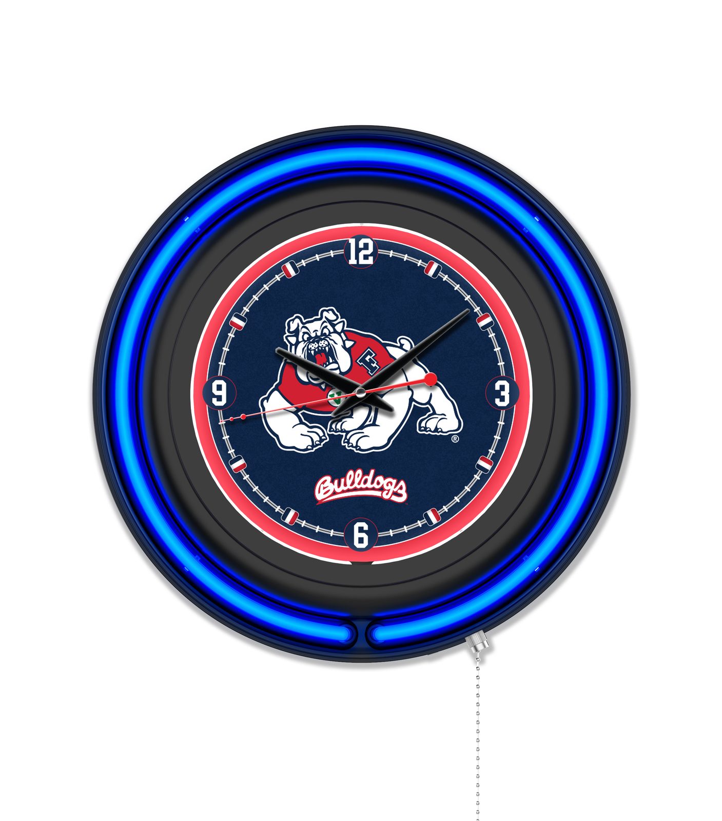 Fresno State University 15-Inch Neon Logo Clock in Black 1 Fresno State University 15-Inch Neon Logo Clock in Black