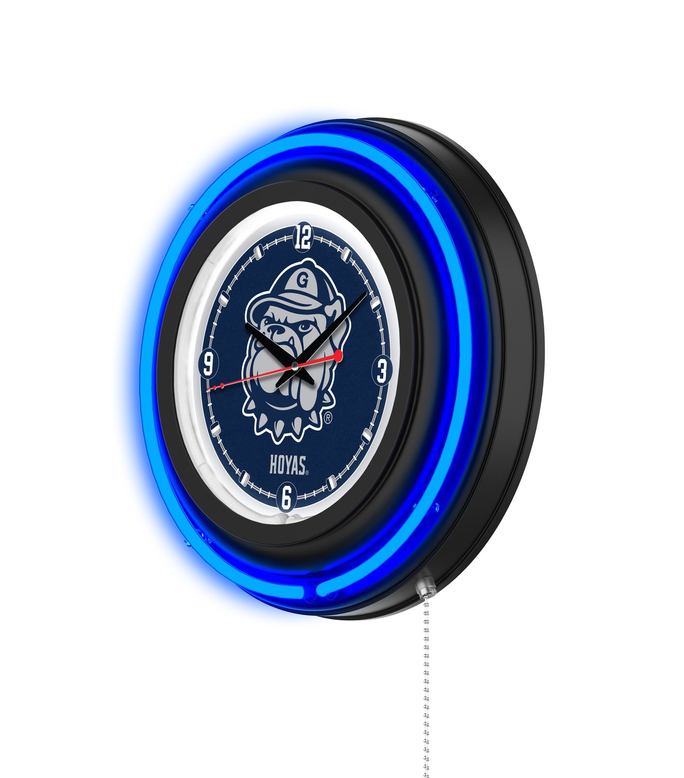 Georgetown University 15-Inch Neon Logo Clock in Black 2 Georgetown University 15-Inch Neon Logo Clock in Black - Image 2