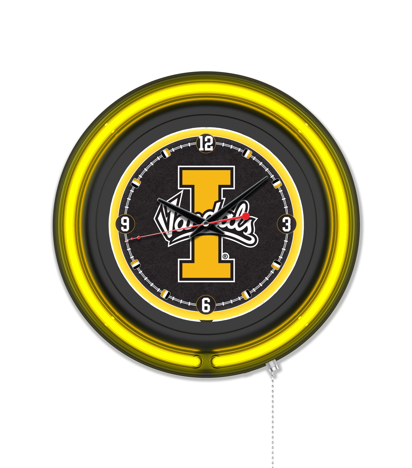 University of Idaho 15-Inch Neon Logo Clock in Black 1 University of Idaho 15-Inch Neon Logo Clock in Black