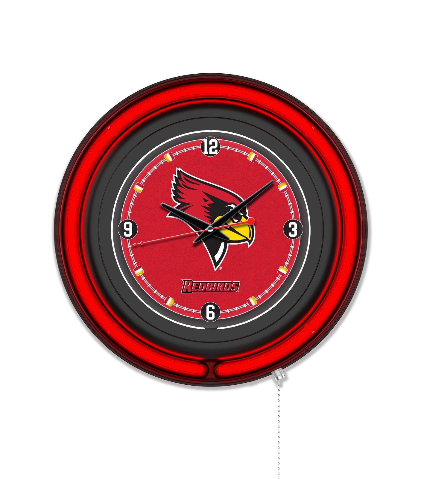 Illinois State University 15-Inch Neon Logo Clock in Black 1 Illinois State University 15-Inch Neon Logo Clock in Black