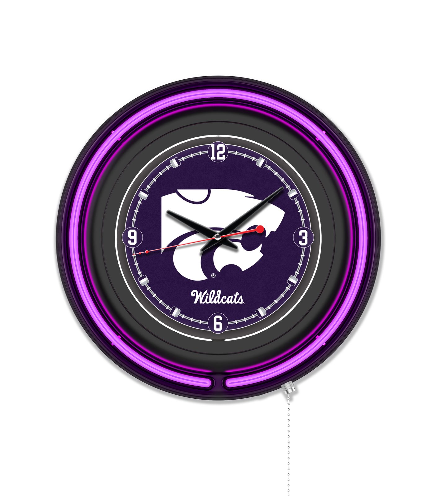 Kansas State University 15-Inch Neon Logo Clock in Black 1 Kansas State University 15-Inch Neon Logo Clock in Black