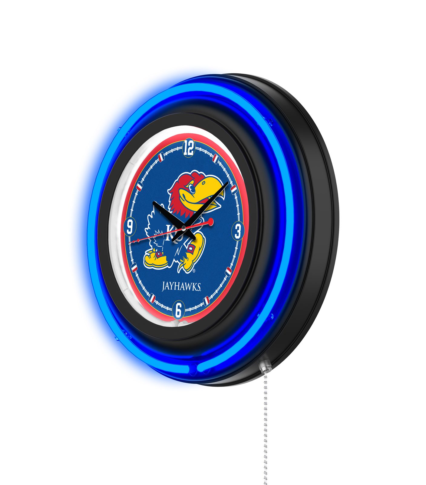 University of Kansas 15-Inch Neon Logo Clock in Black 2 University of Kansas 15-Inch Neon Logo Clock in Black - Image 2
