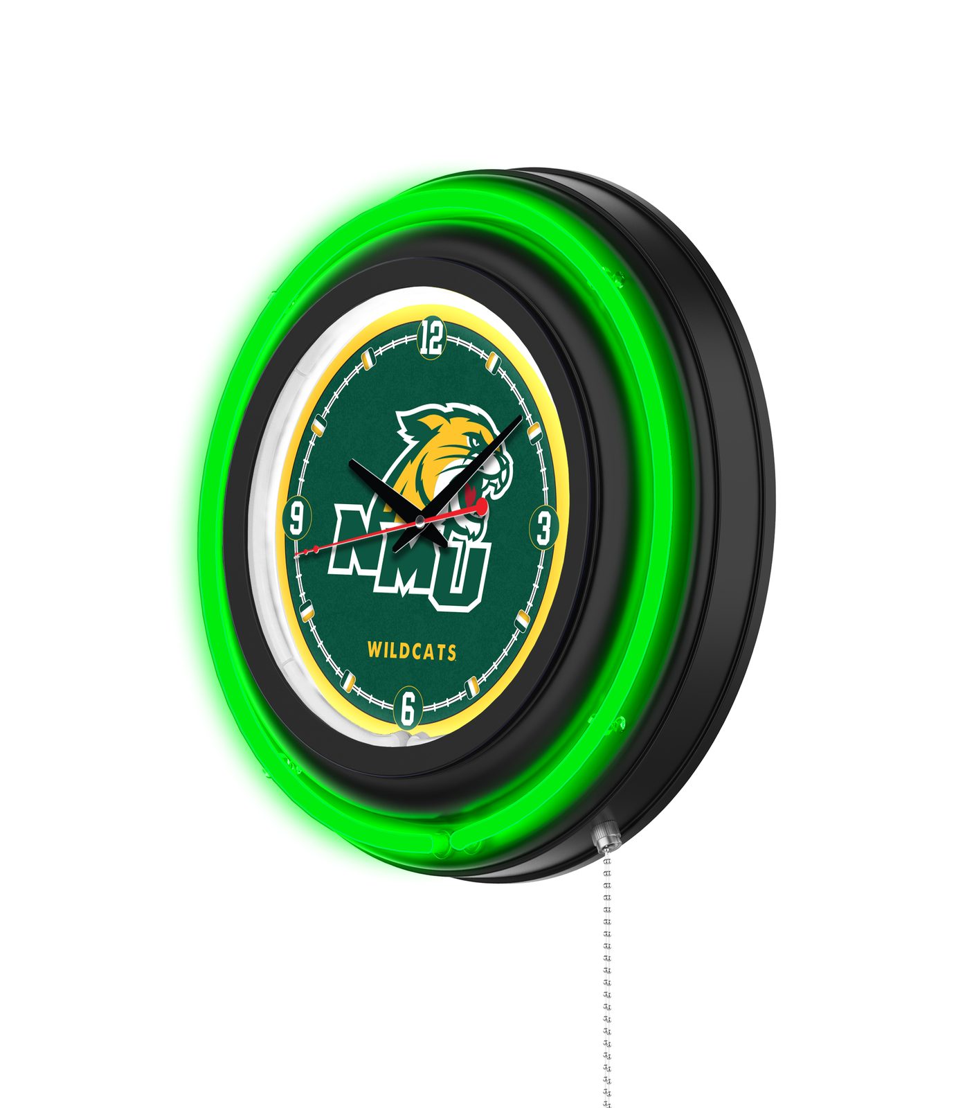 Northern Michigan University 15-Inch Neon Logo Clock in Black 2 Northern Michigan University 15-Inch Neon Logo Clock in Black - Image 2