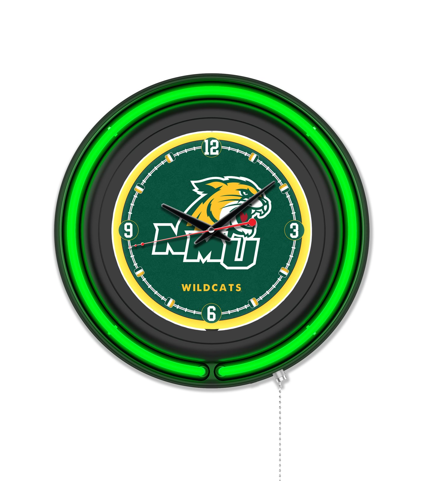 Northern Michigan University 15-Inch Neon Logo Clock in Black 1 Northern Michigan University 15-Inch Neon Logo Clock in Black