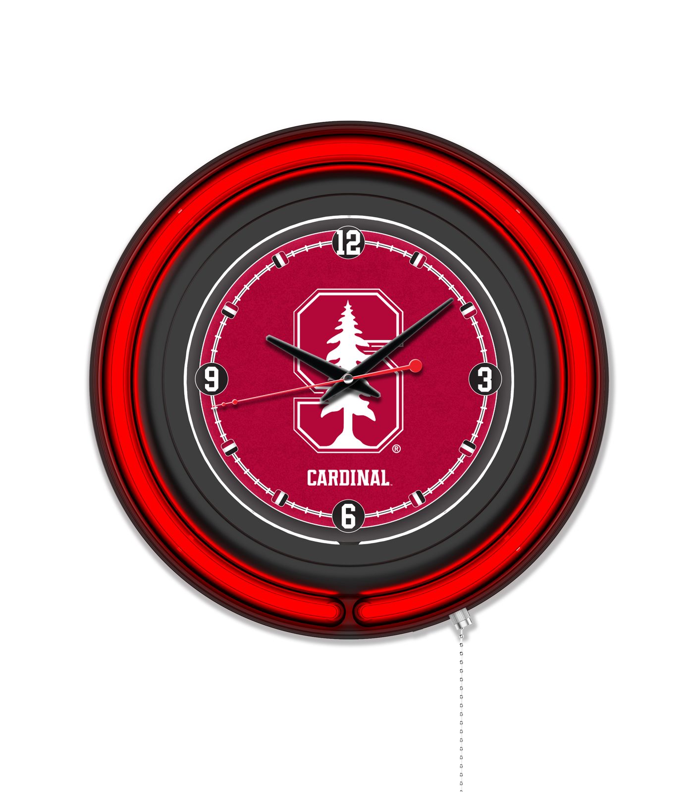 Stanford University 15-Inch Neon Logo Clock in Black 1 Stanford University 15-Inch Neon Logo Clock in Black