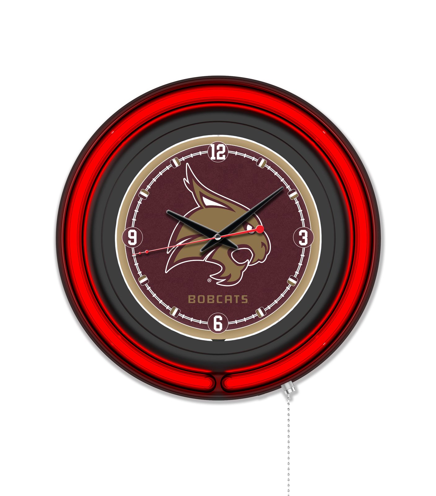 Texas State University 15-Inch Neon Logo Clock in Black 1 Texas State University 15-Inch Neon Logo Clock in Black
