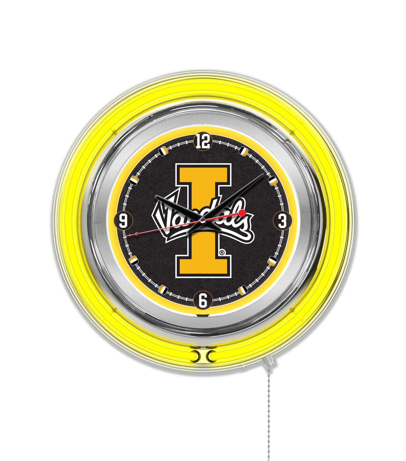 University of Idaho 15-Inch Neon Logo Clock in Chrome 1 University of Idaho 15-Inch Neon Logo Clock in Chrome
