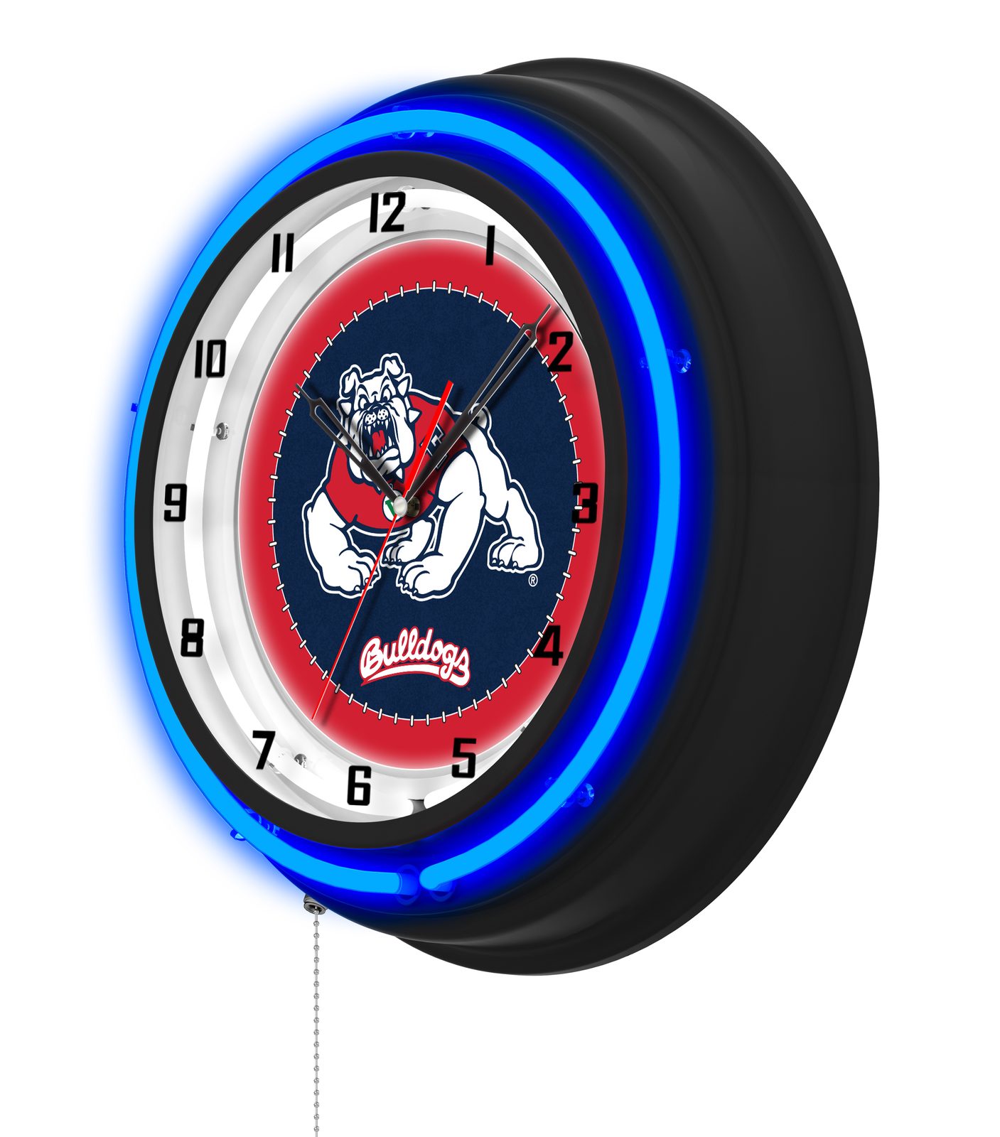 Fresno State University 19-Inch Neon Logo Clock in Black 2 Fresno State University 19-Inch Neon Logo Clock in Black - Image 2