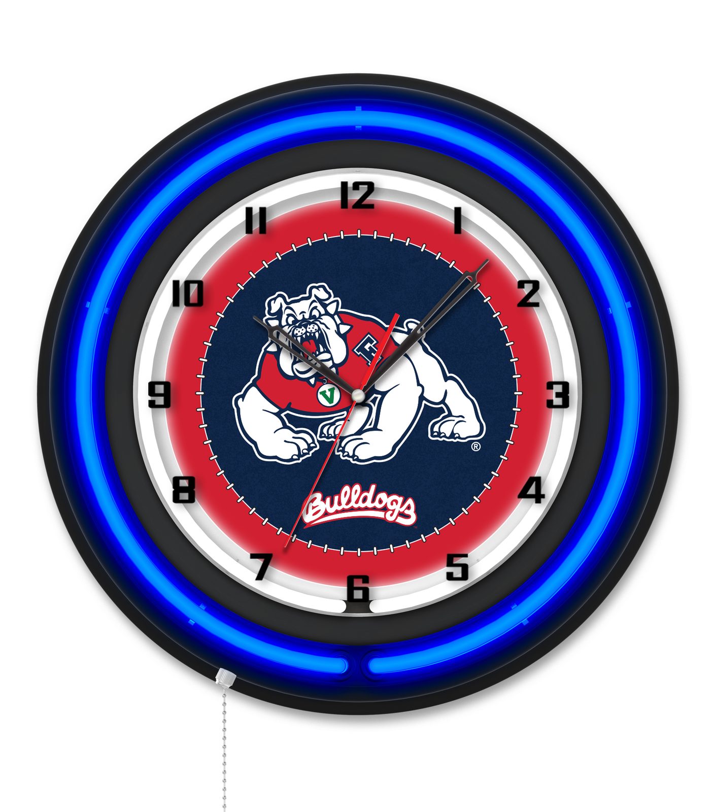 Fresno State University 19-Inch Neon Logo Clock in Black 1 Fresno State University 19-Inch Neon Logo Clock in Black