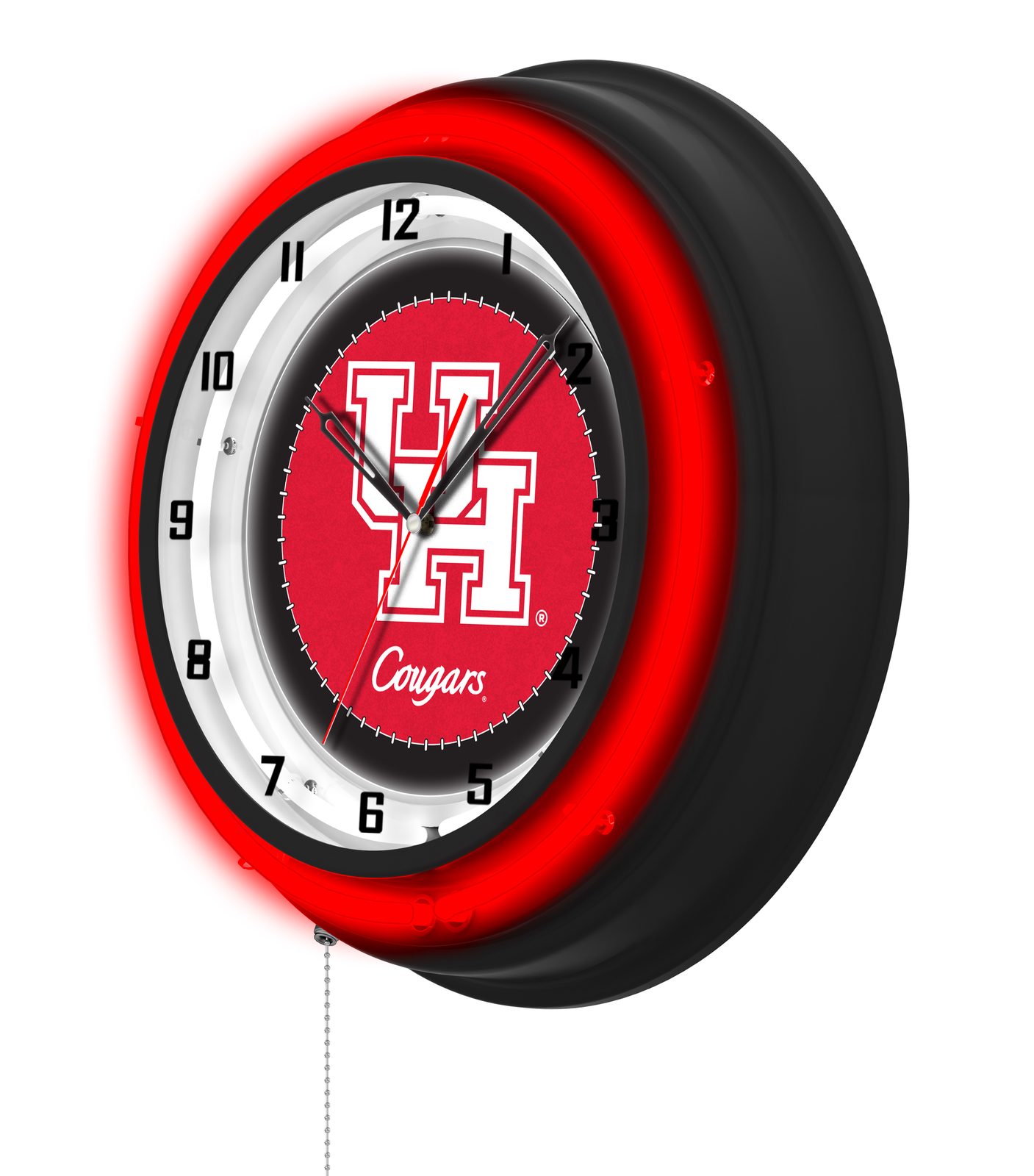 University of Houston 19-Inch Neon Logo Clock in Black 2 University of Houston 19-Inch Neon Logo Clock in Black - Image 2