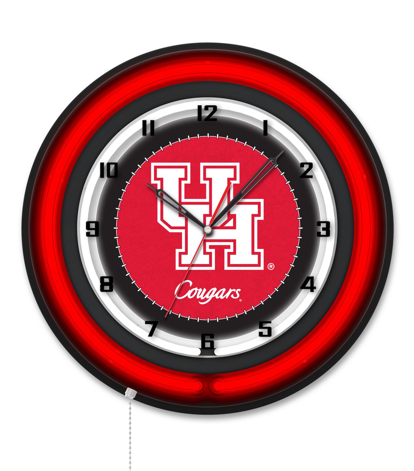 University of Houston 19-Inch Neon Logo Clock in Black 1 University of Houston 19-Inch Neon Logo Clock in Black