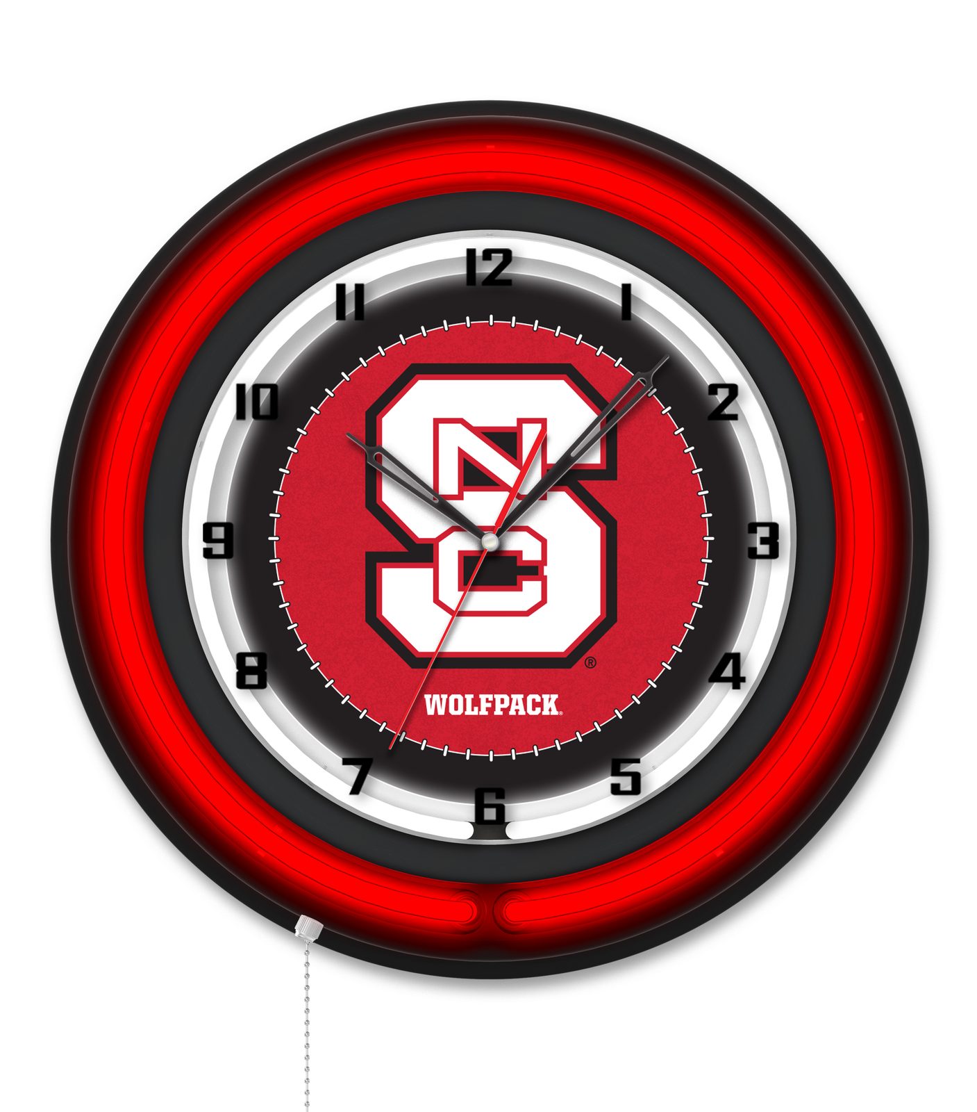 North Carolina State University 19-Inch Neon Logo Clock in Black 1 North Carolina State University 19-Inch Neon Logo Clock in Black