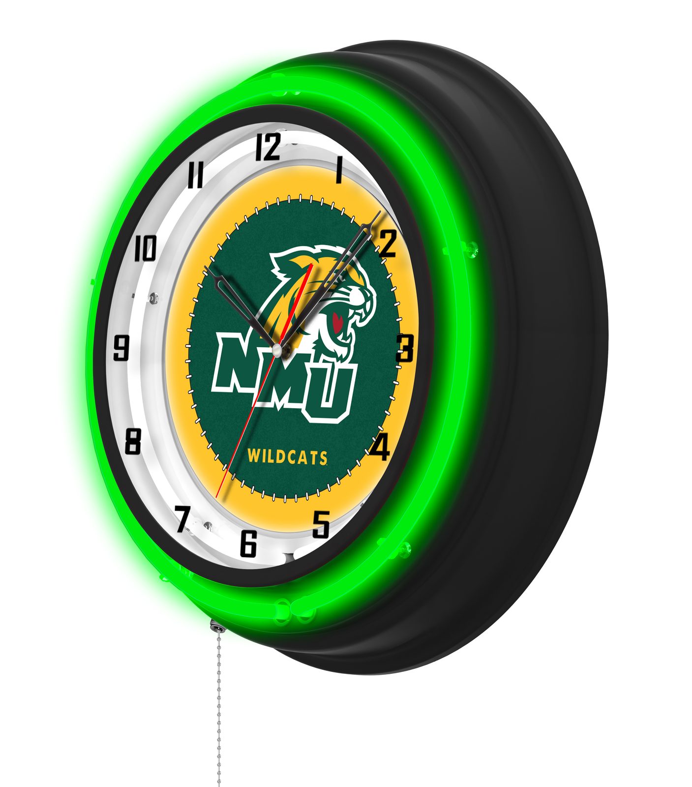 Northern Michigan University 19-Inch Neon Logo Clock in Black 2 Northern Michigan University 19-Inch Neon Logo Clock in Black - Image 2