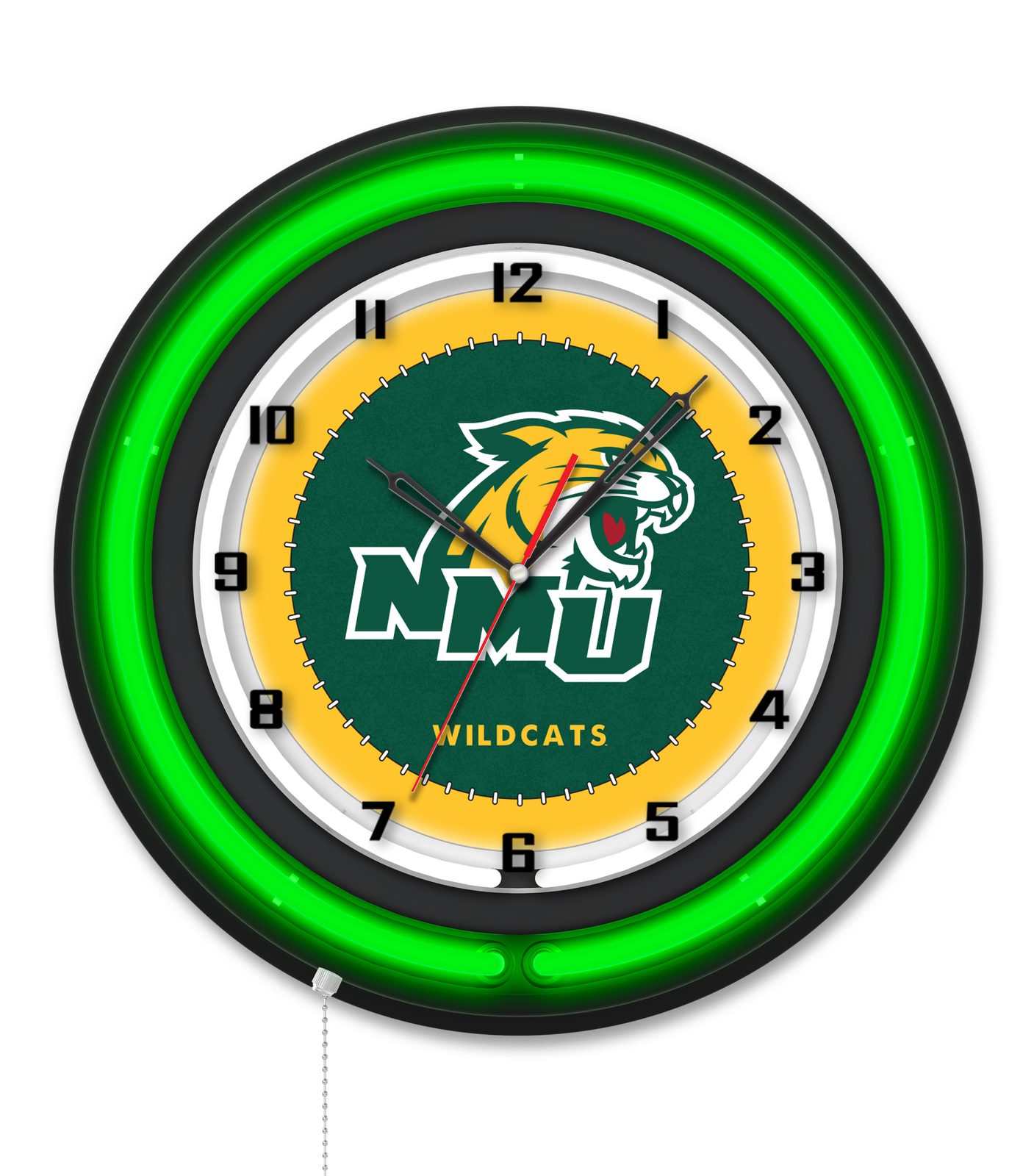 Northern Michigan University 19-Inch Neon Logo Clock in Black 1 Northern Michigan University 19-Inch Neon Logo Clock in Black