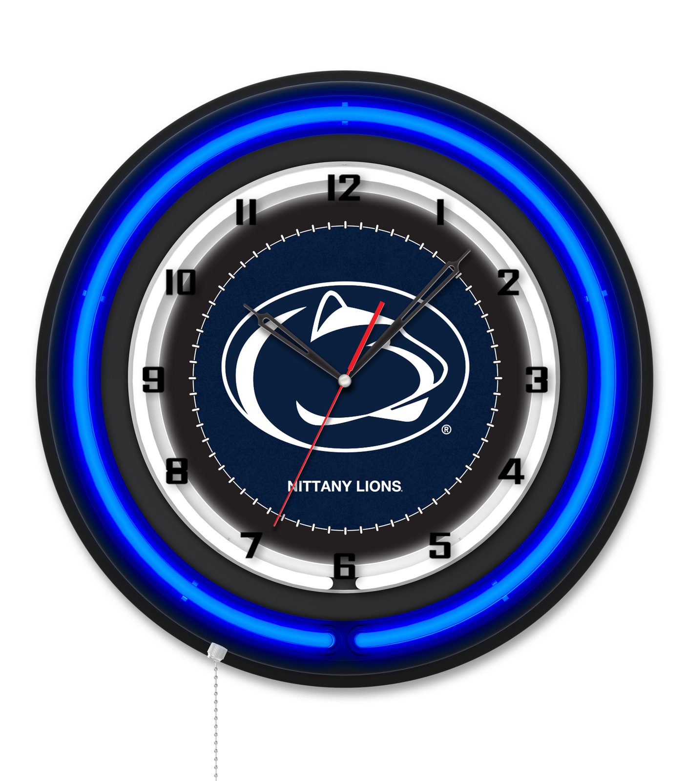 Pennsylvania State University 19-Inch Neon Logo Clock in Black 1 Pennsylvania State University 19-Inch Neon Logo Clock in Black