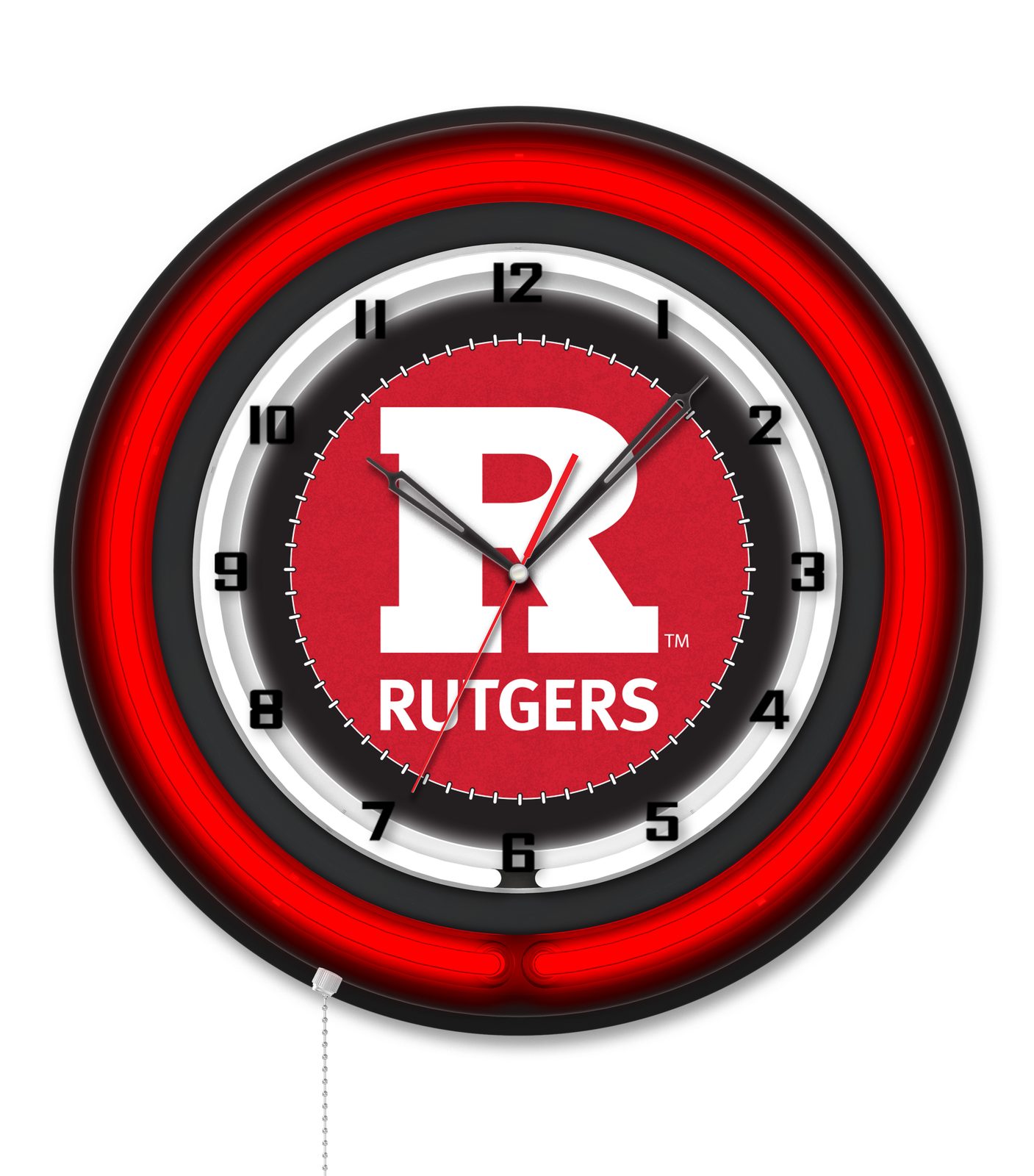 Rutgers 19-Inch Neon Logo Clock in Black 1 Rutgers 19-Inch Neon Logo Clock in Black