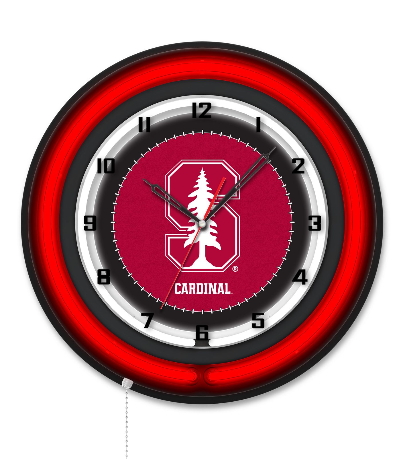 Stanford University 19-Inch Neon Logo Clock in Black 1 Stanford University 19-Inch Neon Logo Clock in Black