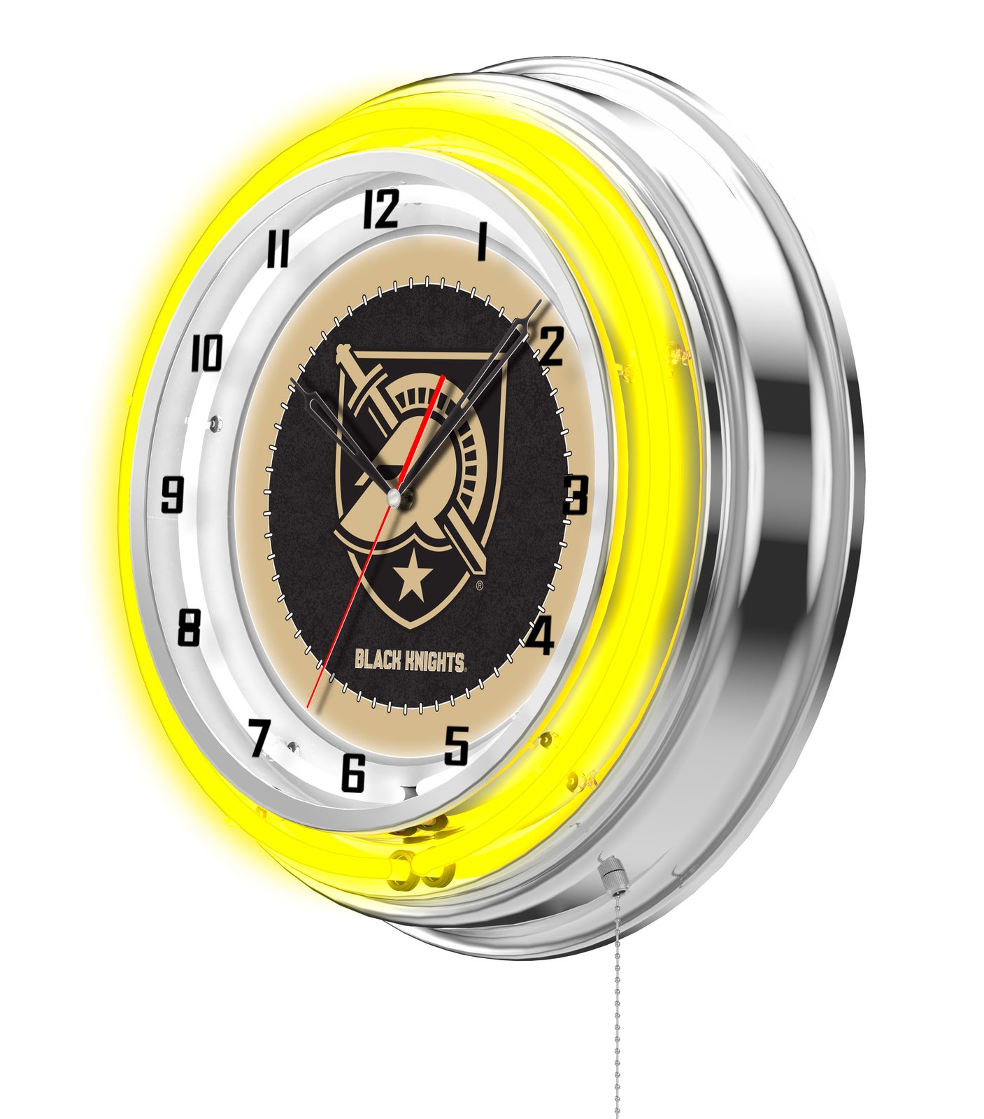 US Military Academy 19-Inch Neon Logo Clock in Chrome 2 US Military Academy 19-Inch Neon Logo Clock in Chrome - Image 2