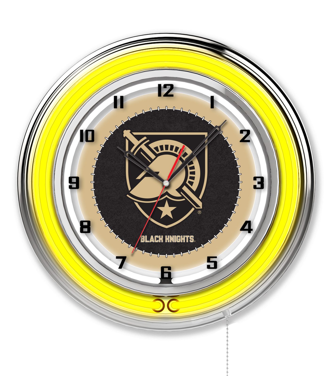 US Military Academy 19-Inch Neon Logo Clock in Chrome 1 US Military Academy 19-Inch Neon Logo Clock in Chrome