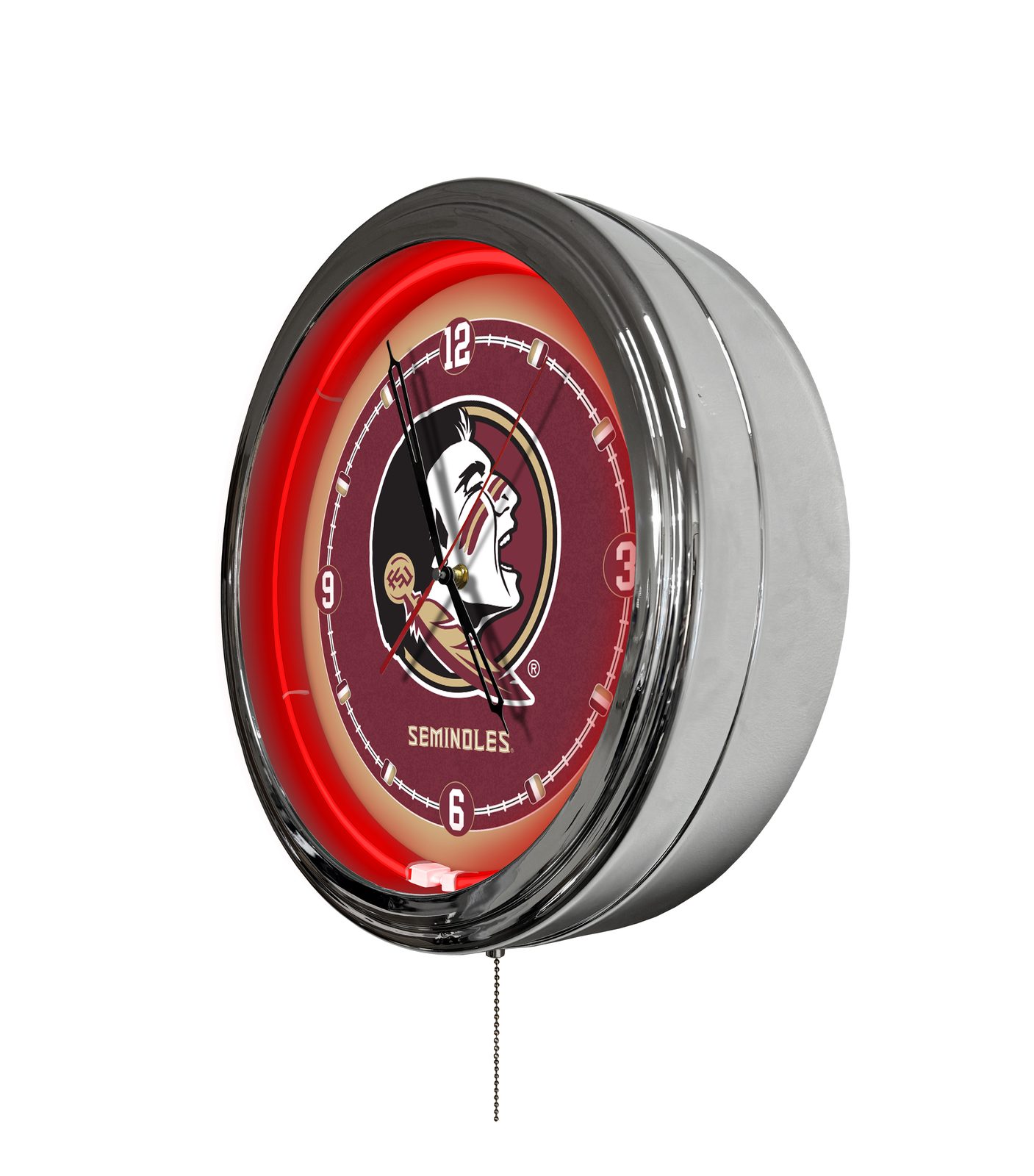 Florida State (Head) 16-Inch LED Wall Clock in Chrome 2 Florida State (Head) 16-Inch LED Wall Clock in Chrome - Image 2