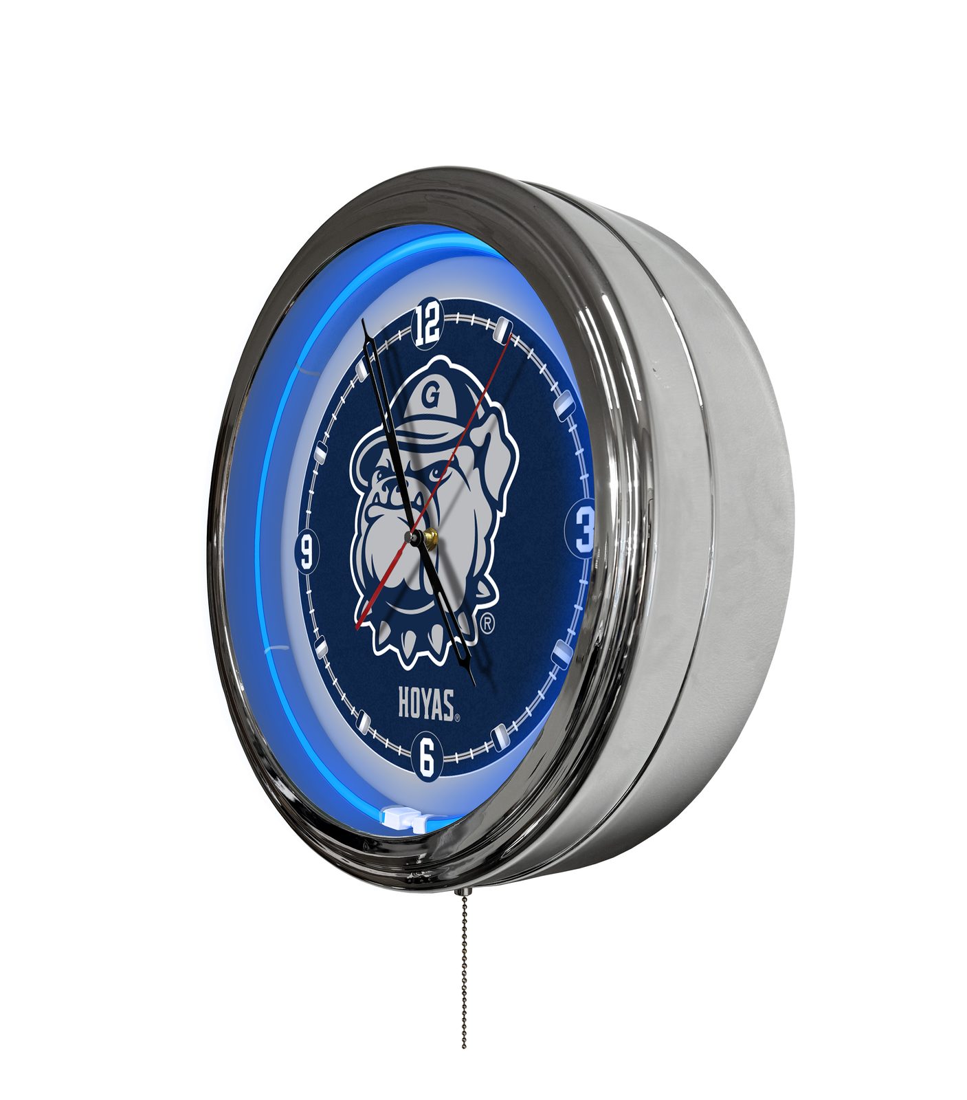 Georgetown University 16-Inch LED Wall Clock in Chrome 2 Georgetown University 16-Inch LED Wall Clock in Chrome - Image 2