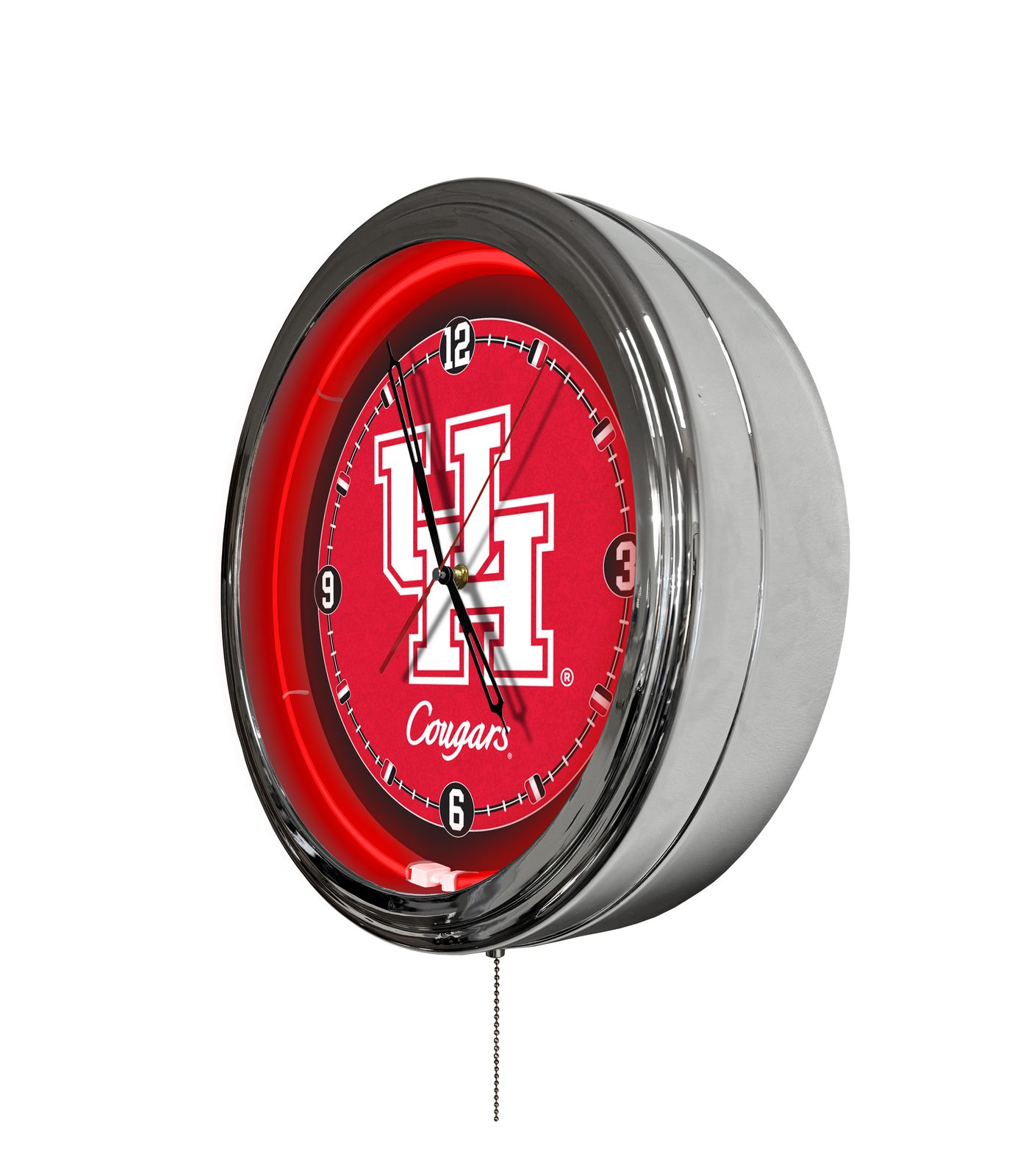 University of Houston 16-Inch LED Wall Clock in Chrome 2 University of Houston 16-Inch LED Wall Clock in Chrome - Image 2