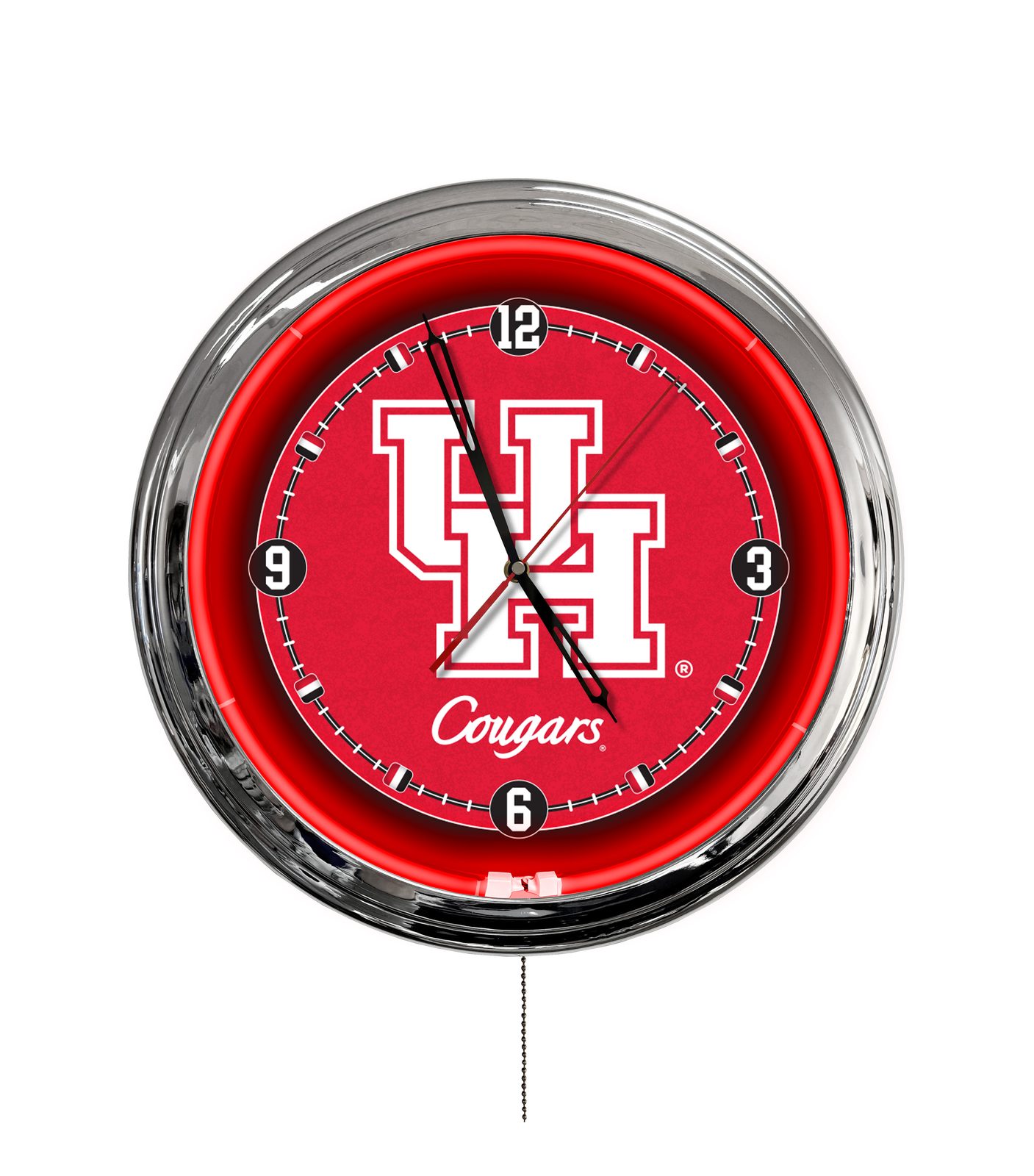 University of Houston 16-Inch LED Wall Clock in Chrome 1 University of Houston 16-Inch LED Wall Clock in Chrome