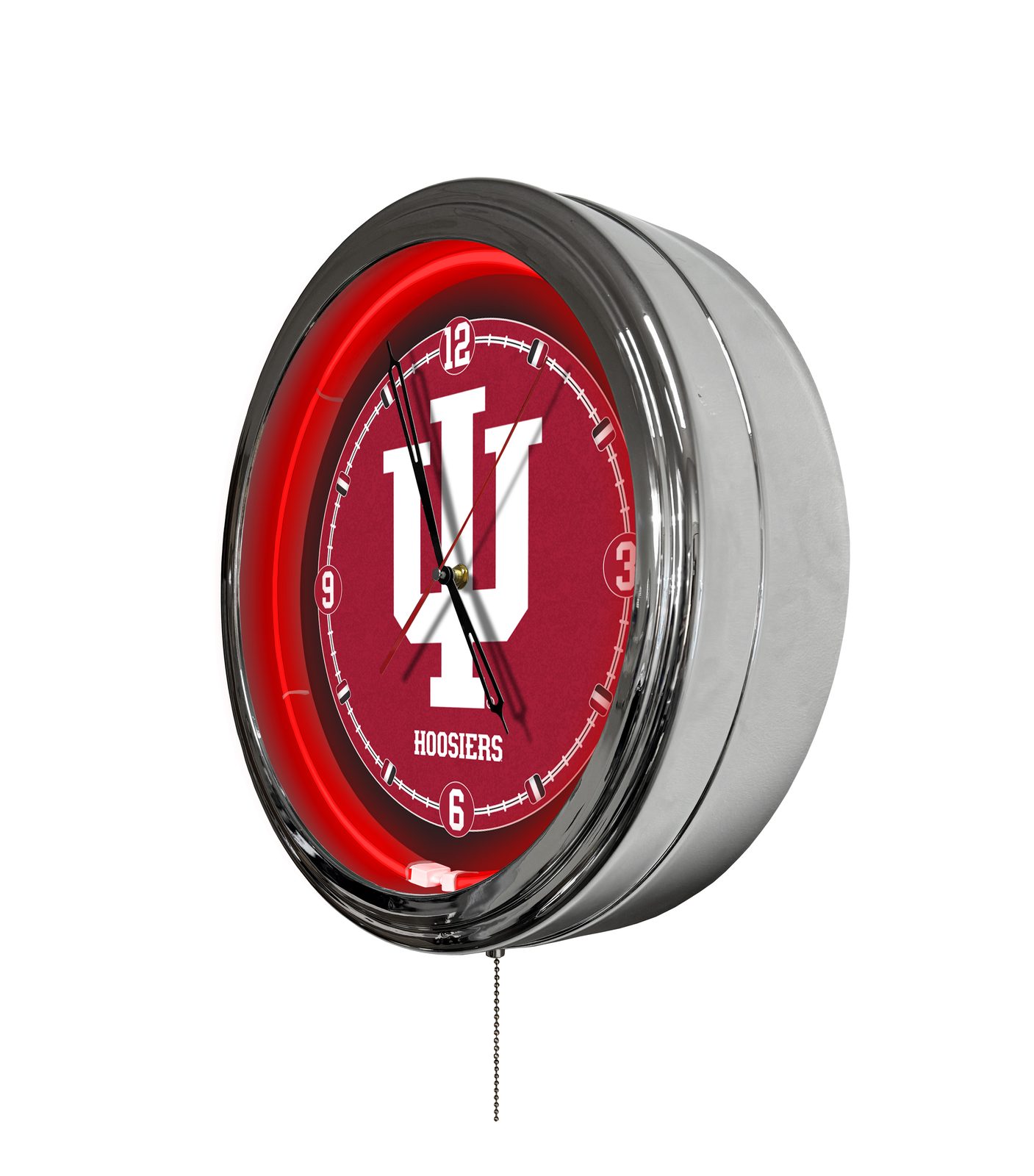 Indiana University 16-Inch LED Wall Clock in Chrome 2 Indiana University 16-Inch LED Wall Clock in Chrome - Image 2