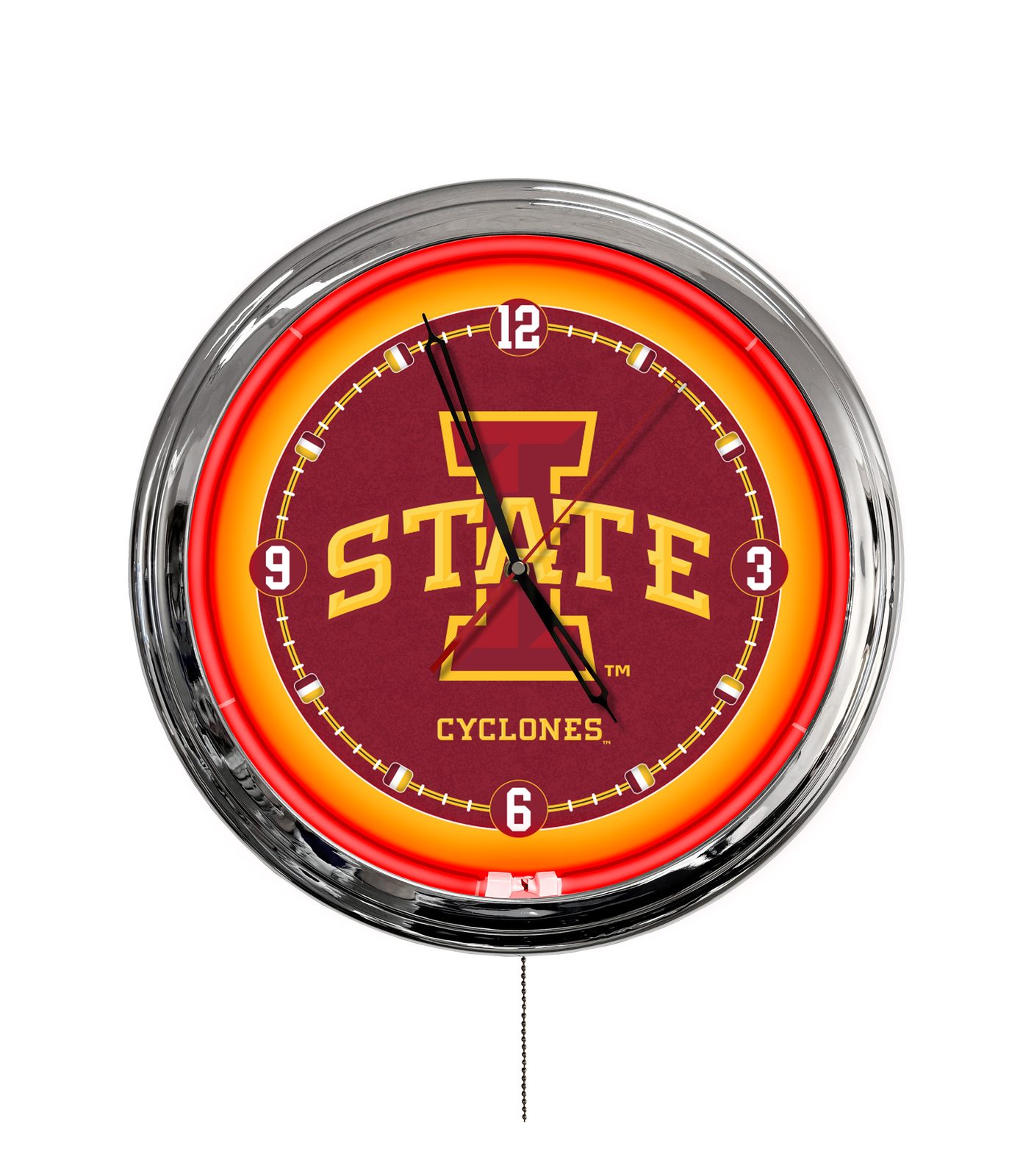 Iowa State University 16-Inch LED Wall Clock in Chrome 1 Iowa State University 16-Inch LED Wall Clock in Chrome