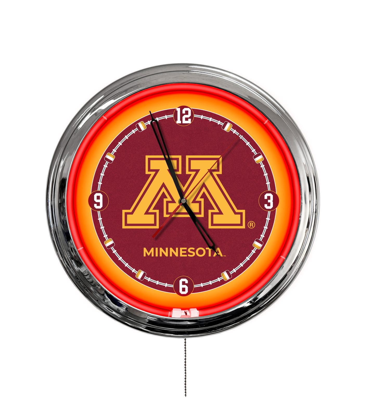 University of Minnesota 16-Inch LED Wall Clock in Chrome 1 University of Minnesota 16-Inch LED Wall Clock in Chrome