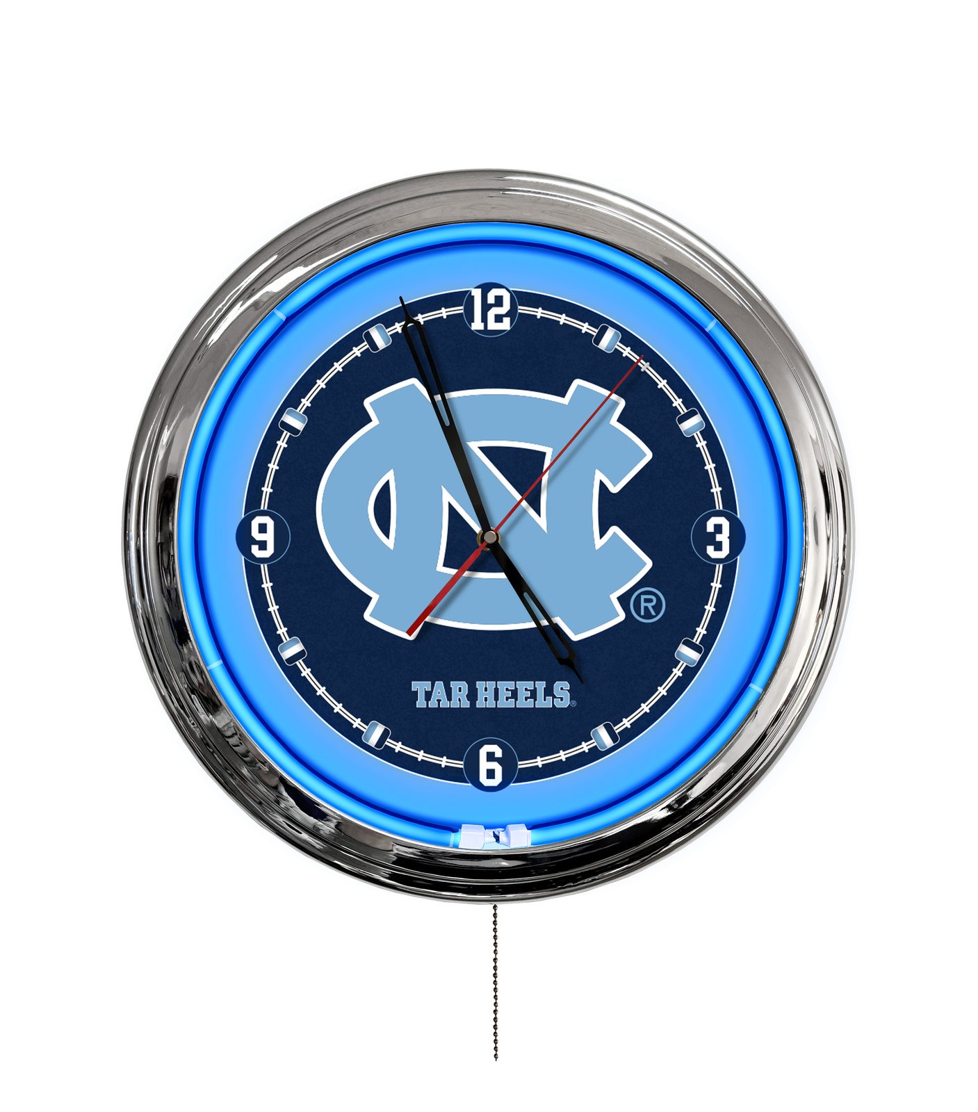 University of North Carolina 16-Inch LED Wall Clock in Chrome 1 University of North Carolina 16-Inch LED Wall Clock in Chrome