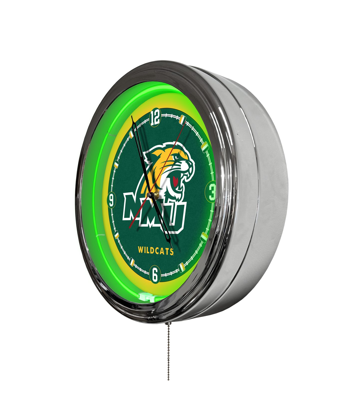 Northern Michigan University 16-Inch LED Wall Clock in Chrome 2 Northern Michigan University 16-Inch LED Wall Clock in Chrome - Image 2