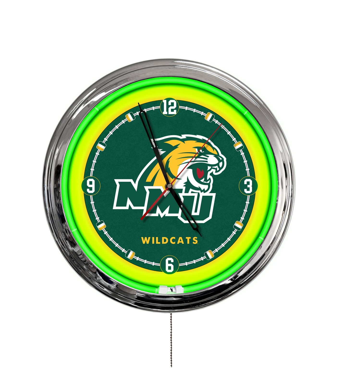 Northern Michigan University 16-Inch LED Wall Clock in Chrome 1 Northern Michigan University 16-Inch LED Wall Clock in Chrome