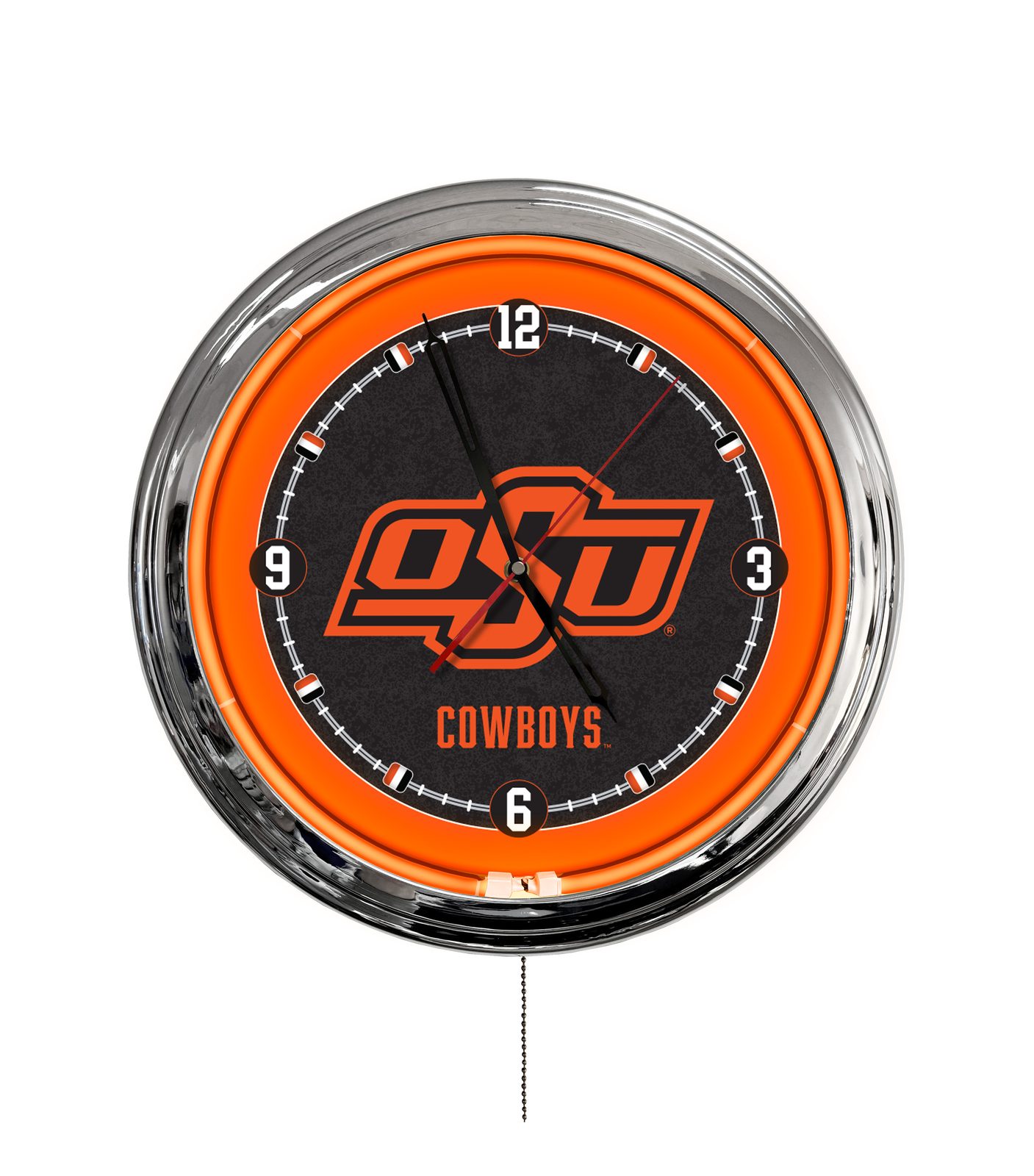 Oklahoma State University 16-Inch LED Wall Clock in Chrome 1 Oklahoma State University 16-Inch LED Wall Clock in Chrome