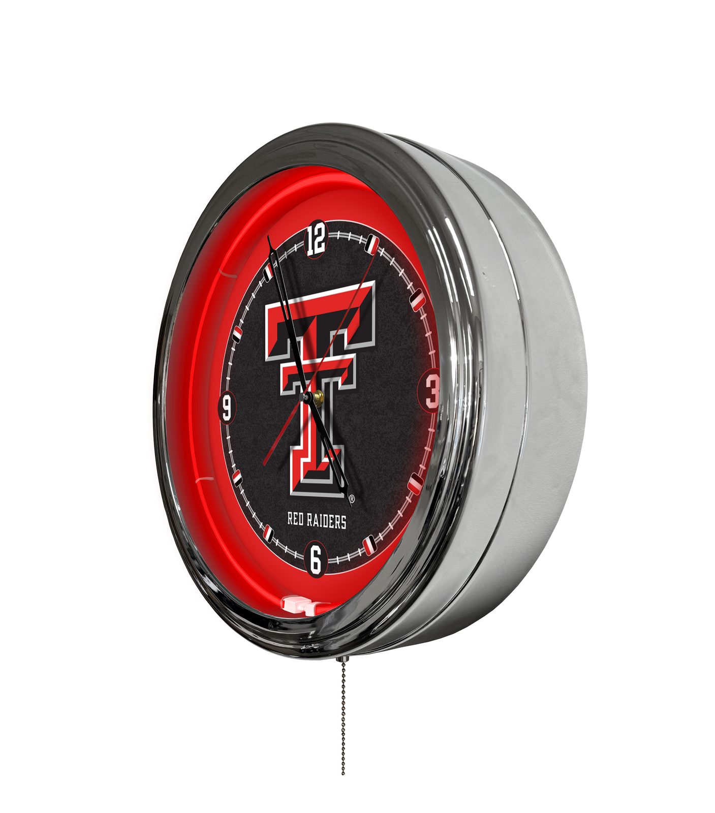 Texas Tech University 16-Inch LED Wall Clock in Chrome 2 Texas Tech University 16-Inch LED Wall Clock in Chrome - Image 2