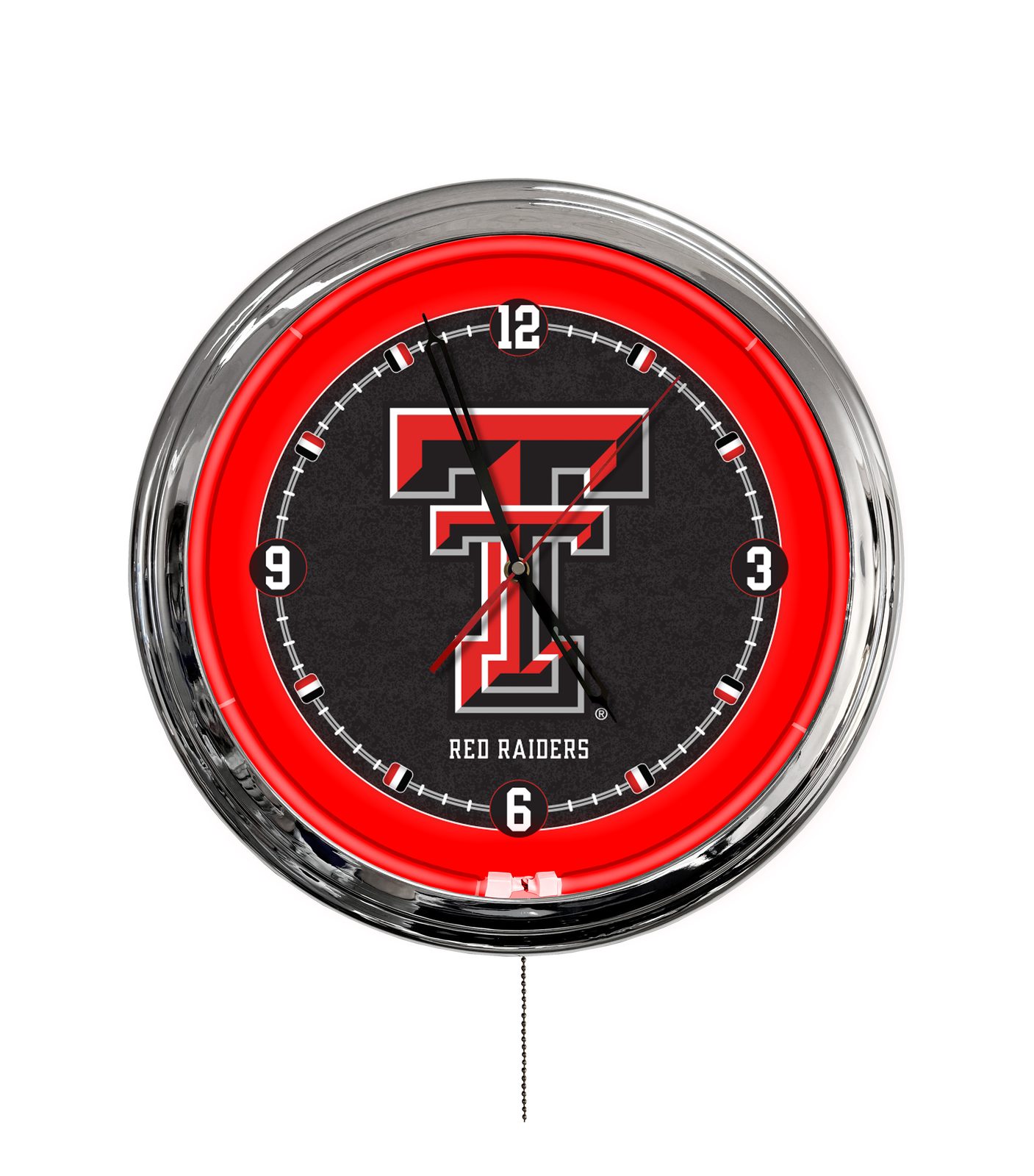 Texas Tech University 16-Inch LED Wall Clock in Chrome 1 Texas Tech University 16-Inch LED Wall Clock in Chrome