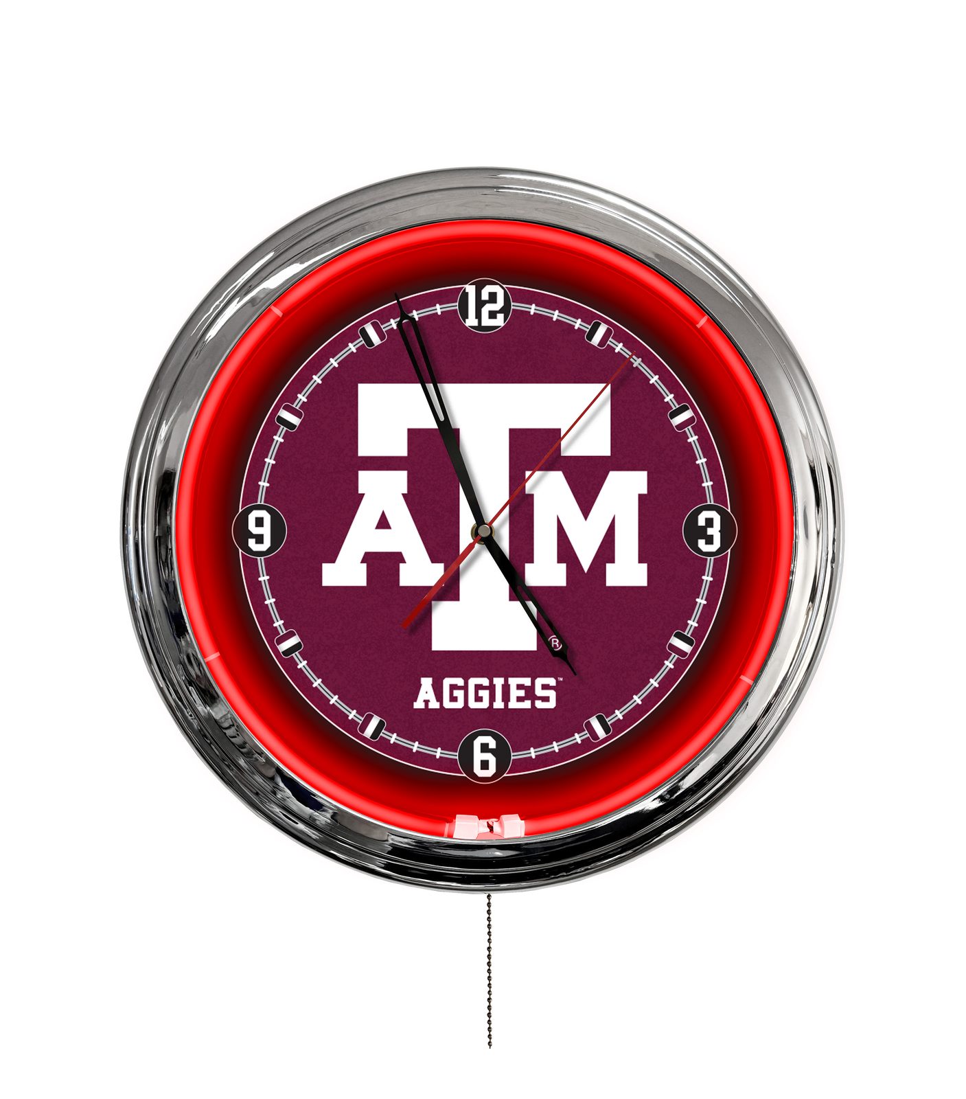 Texas A&M 16-Inch LED Wall Clock in Chrome 1 Texas A&M 16-Inch LED Wall Clock in Chrome