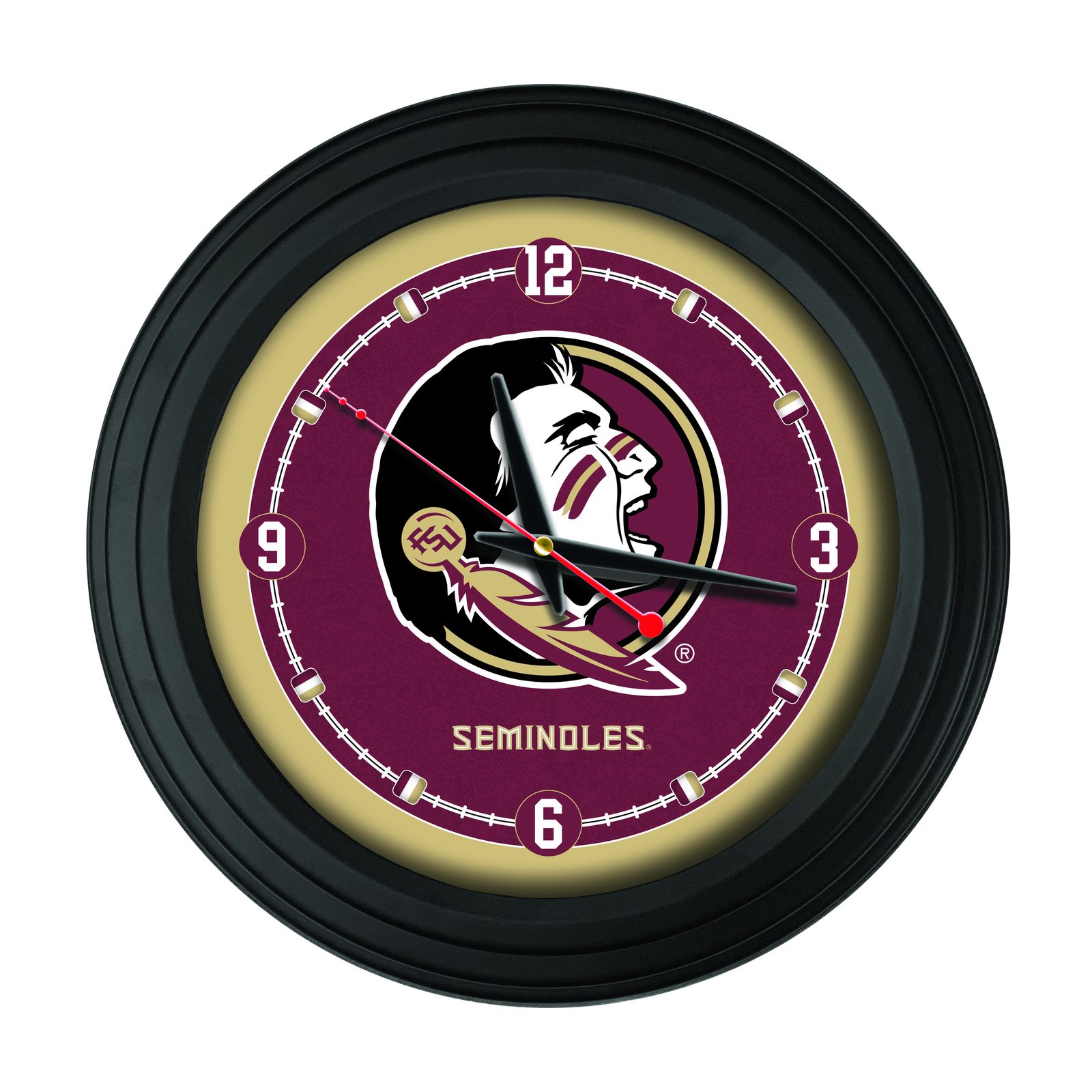 Florida State (Head) 15-Inch Wall Clock in Black 1 Florida State (Head) 15-Inch Wall Clock in Black