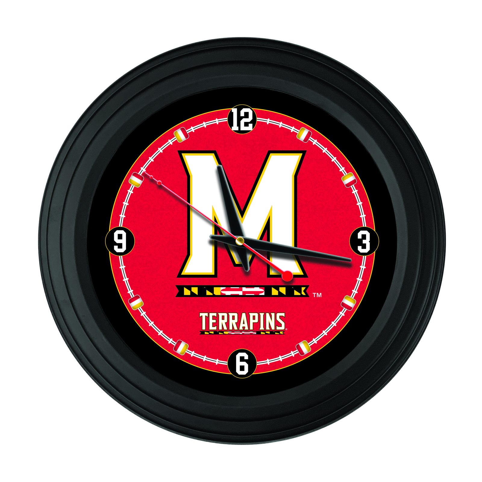 University of Maryland 15-Inch Wall Clock in Black 1 University of Maryland 15-Inch Wall Clock in Black