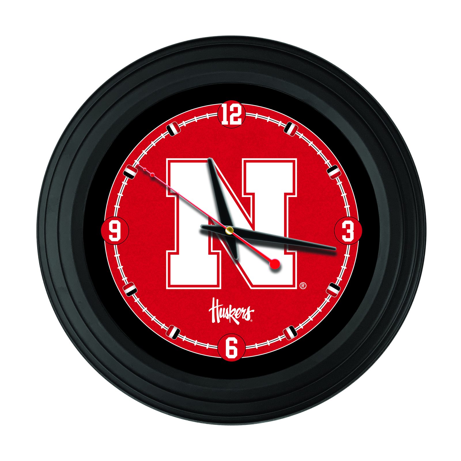 University of Nebraska 15-Inch Wall Clock in Black 1 University of Nebraska 15-Inch Wall Clock in Black
