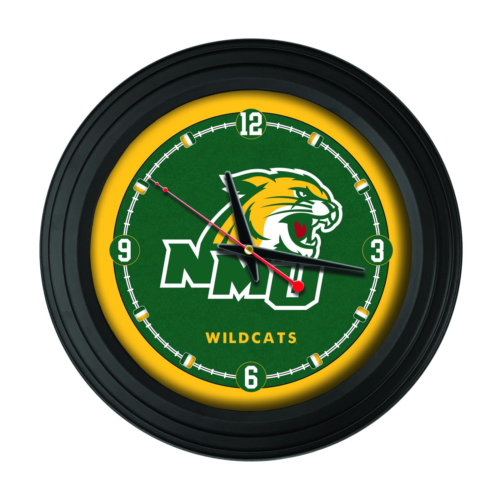 Northern Michigan University 15-Inch Wall Clock in Black 1 Northern Michigan University 15-Inch Wall Clock in Black